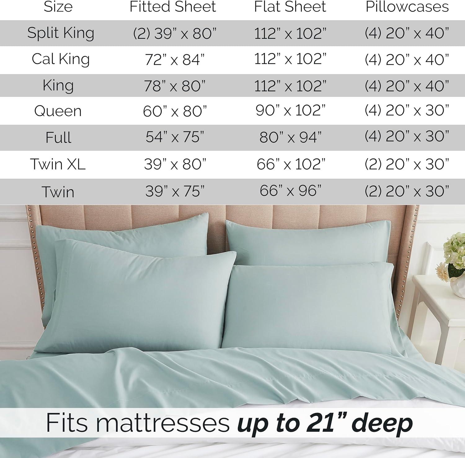Sky Blue Queen Deep Pocket Microfiber Sheet Set