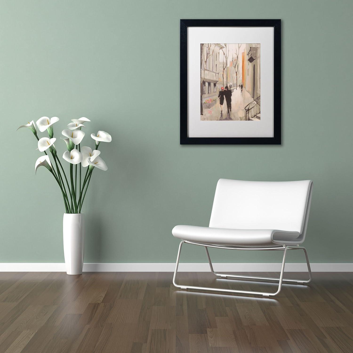 Vertical Acrylic Cityscape Canvas Print with Black Frame