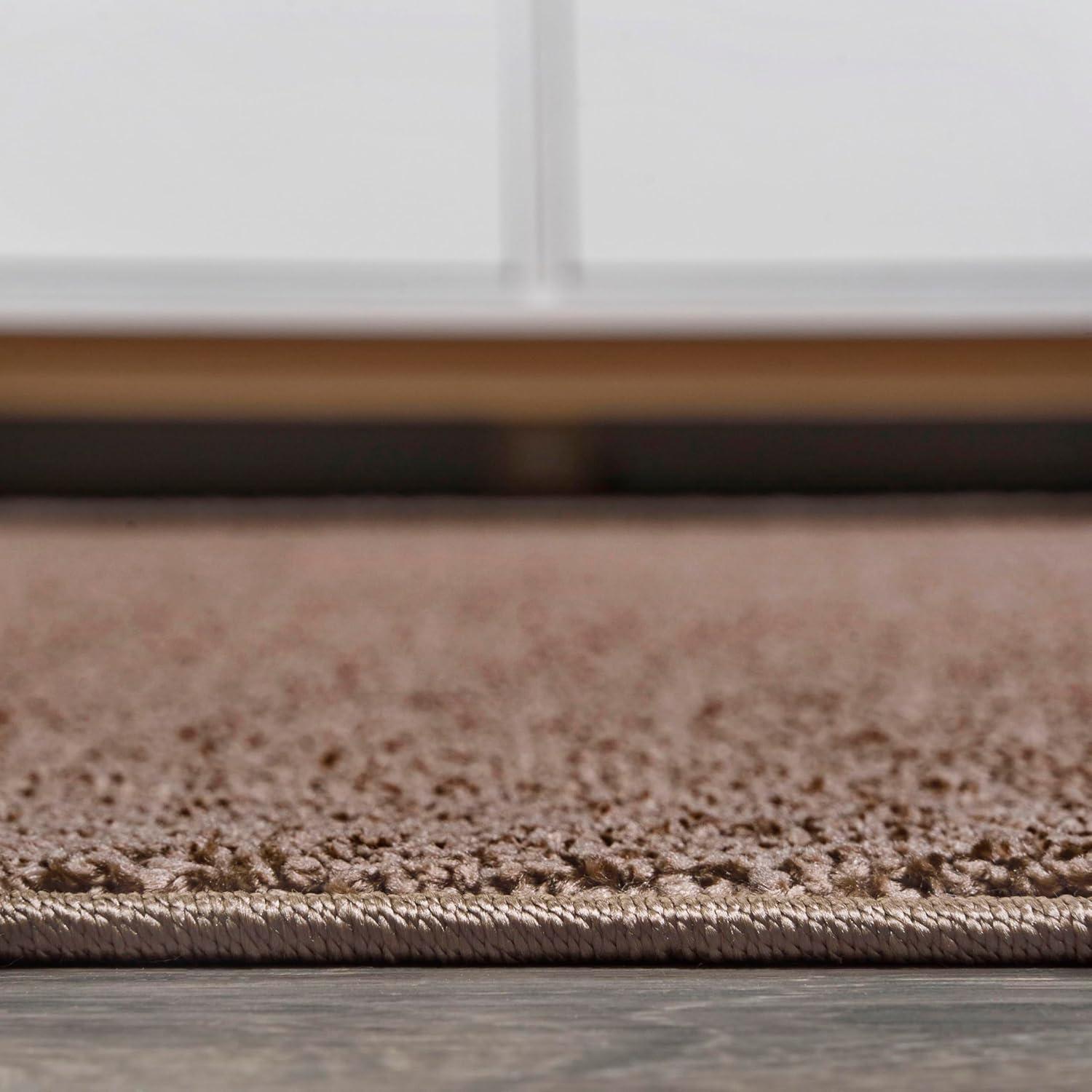 5'x8' Haze Solid Low-Pile Area Rug, Brown - JONATHAN Y