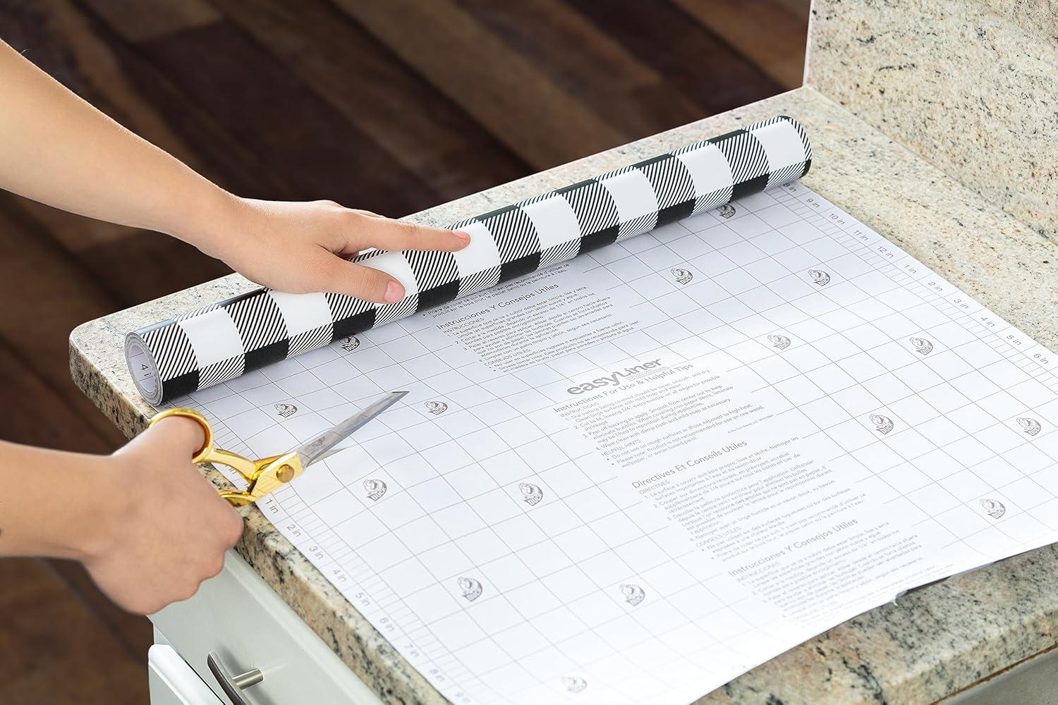 EasyLiner Premium Peel & Stick Wallpaper, Black Gingham 20 in. x 18 ft.