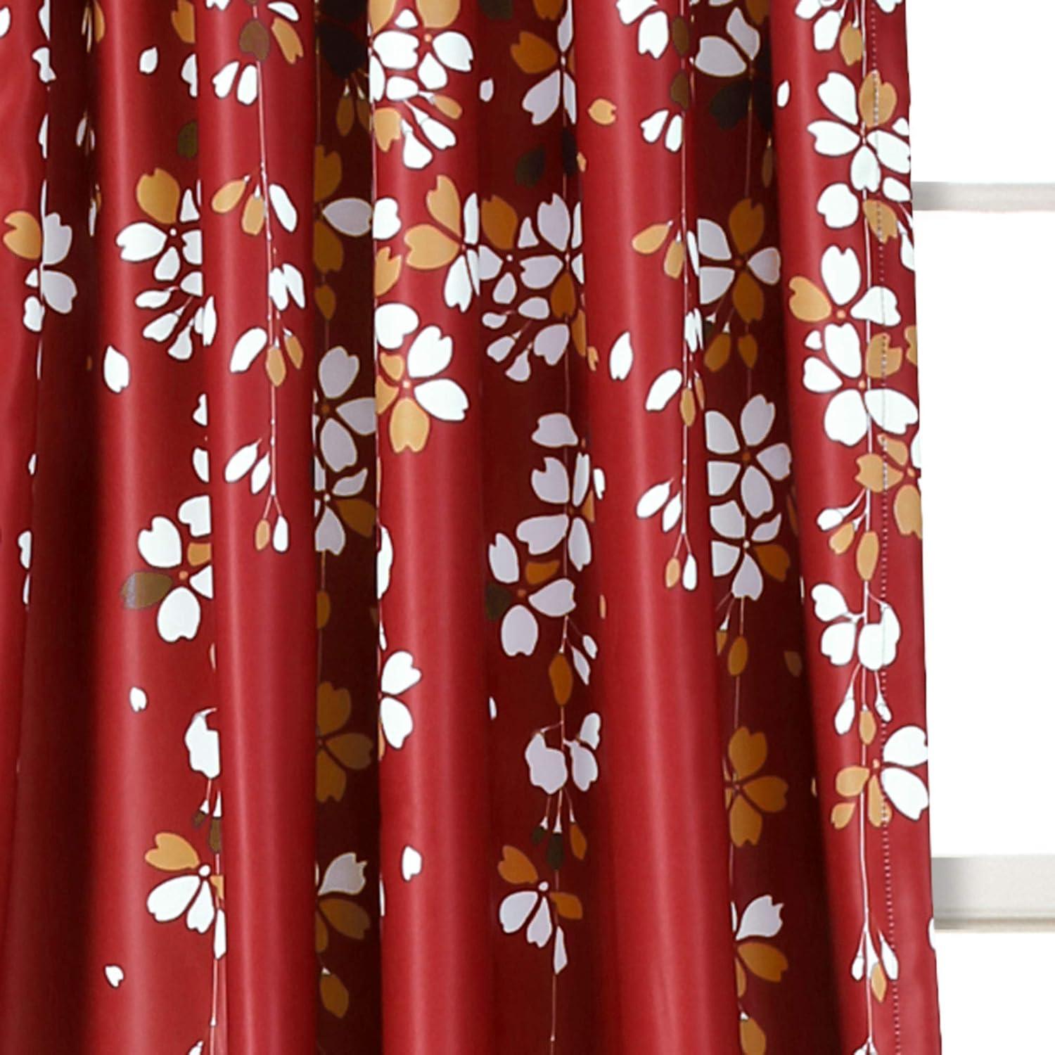 Weeping Flower Room Darkening Window Curtain Set