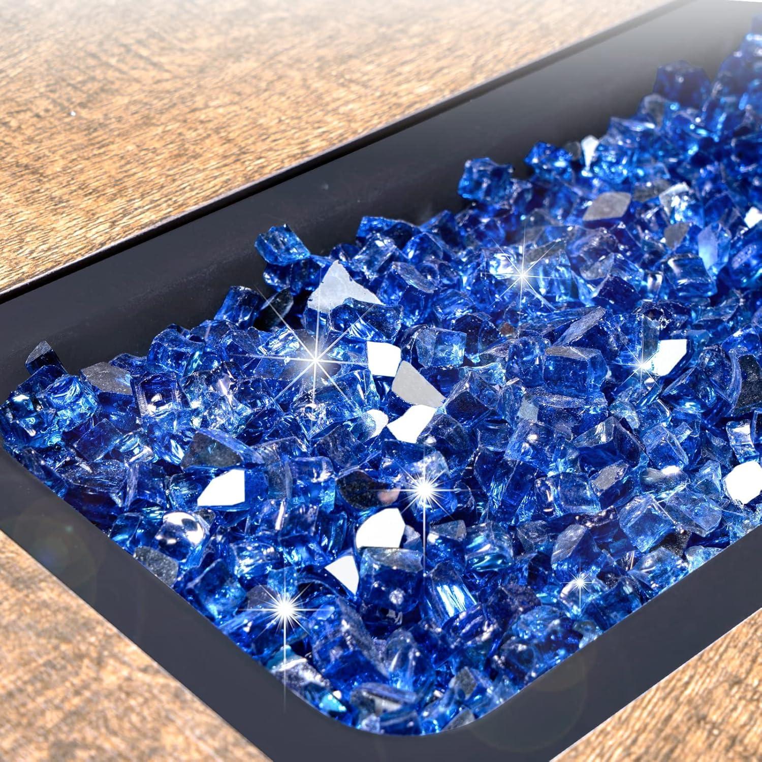 Global Outdoors 10-Pound Reflective Sapphire 1/2" Fire Glass