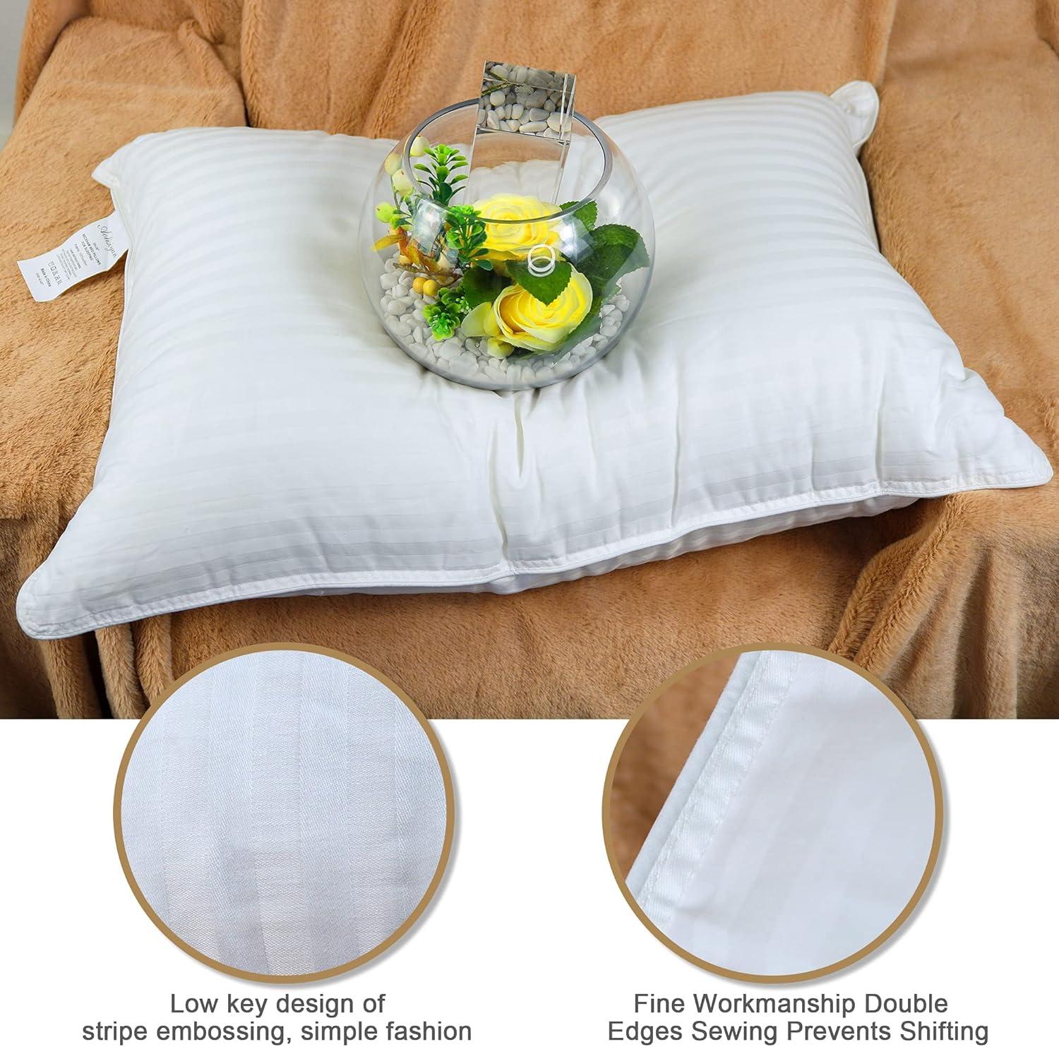 Dafinner 100% Egyptian Cotton Bed Pillows Set of 2, Queen Size Down Alternative Pillow Inserts, Cloud Fluffy Adjustable Stomach, Back, and Side Sleeper Pillows(20"x30", White)