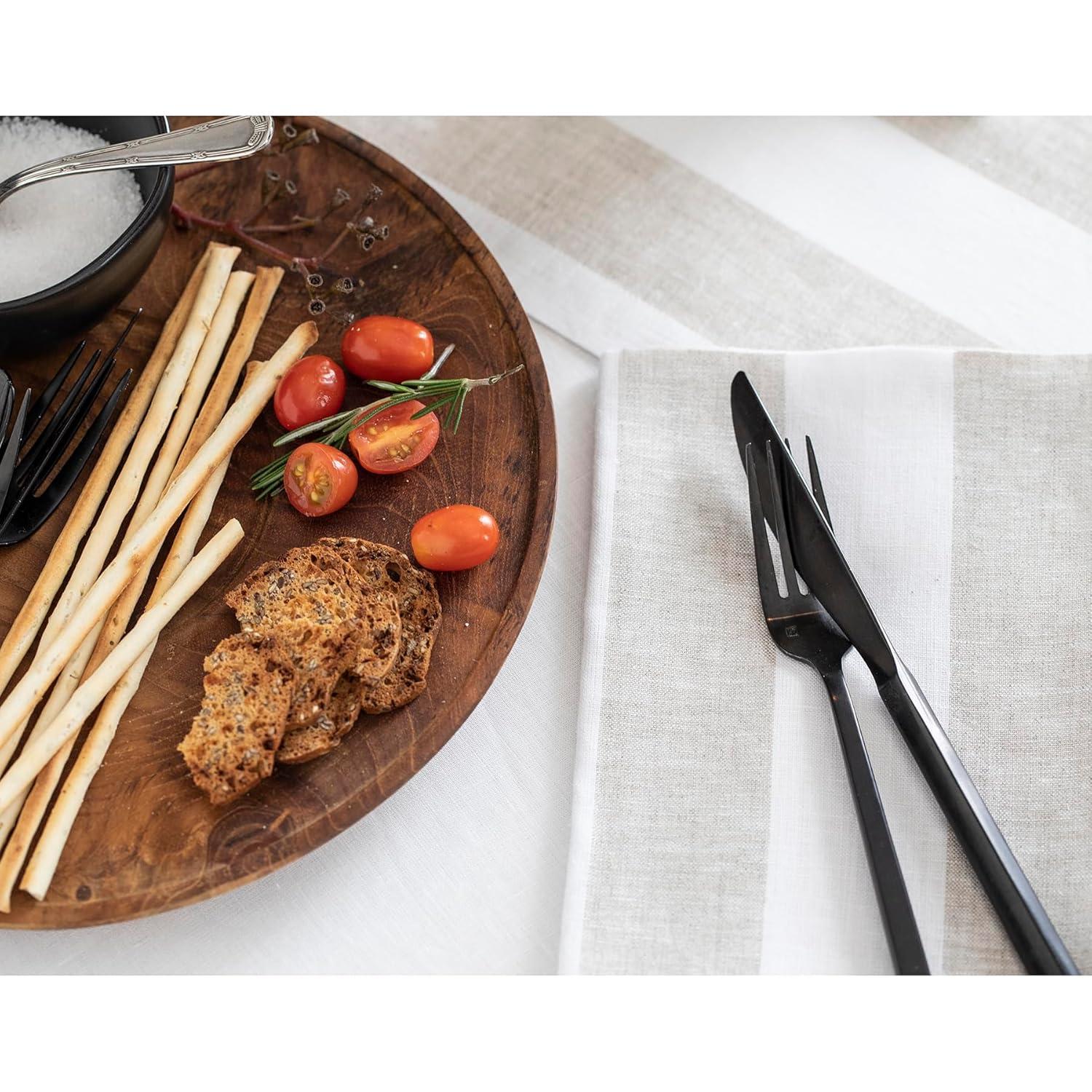 Solino Home Cabana Stripe - 100% Pure Linen Placemats (Set of 4)