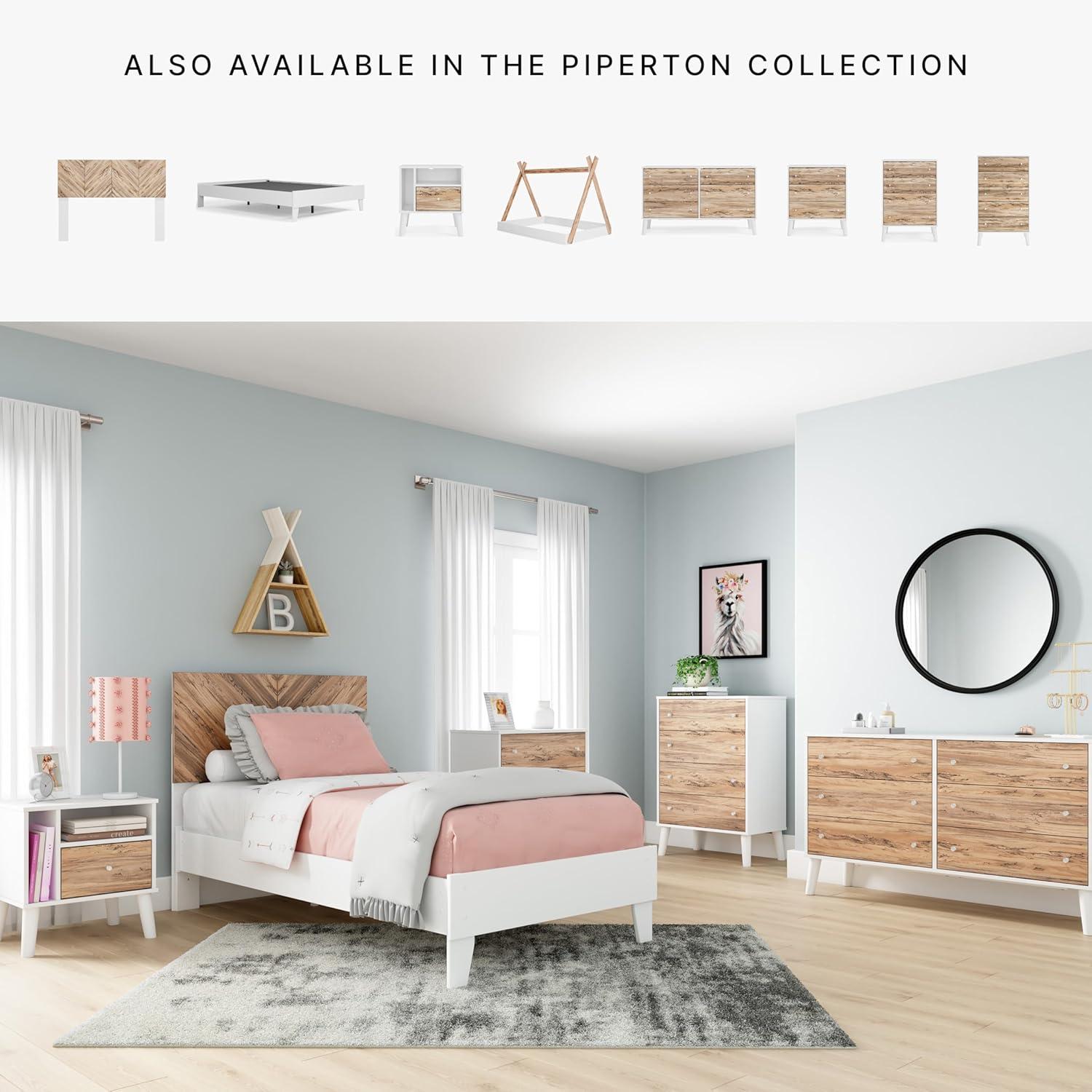 Signature Design by Ashley Contemporary Piperton 6 Drawer Dresser, Two-tone Brown/White