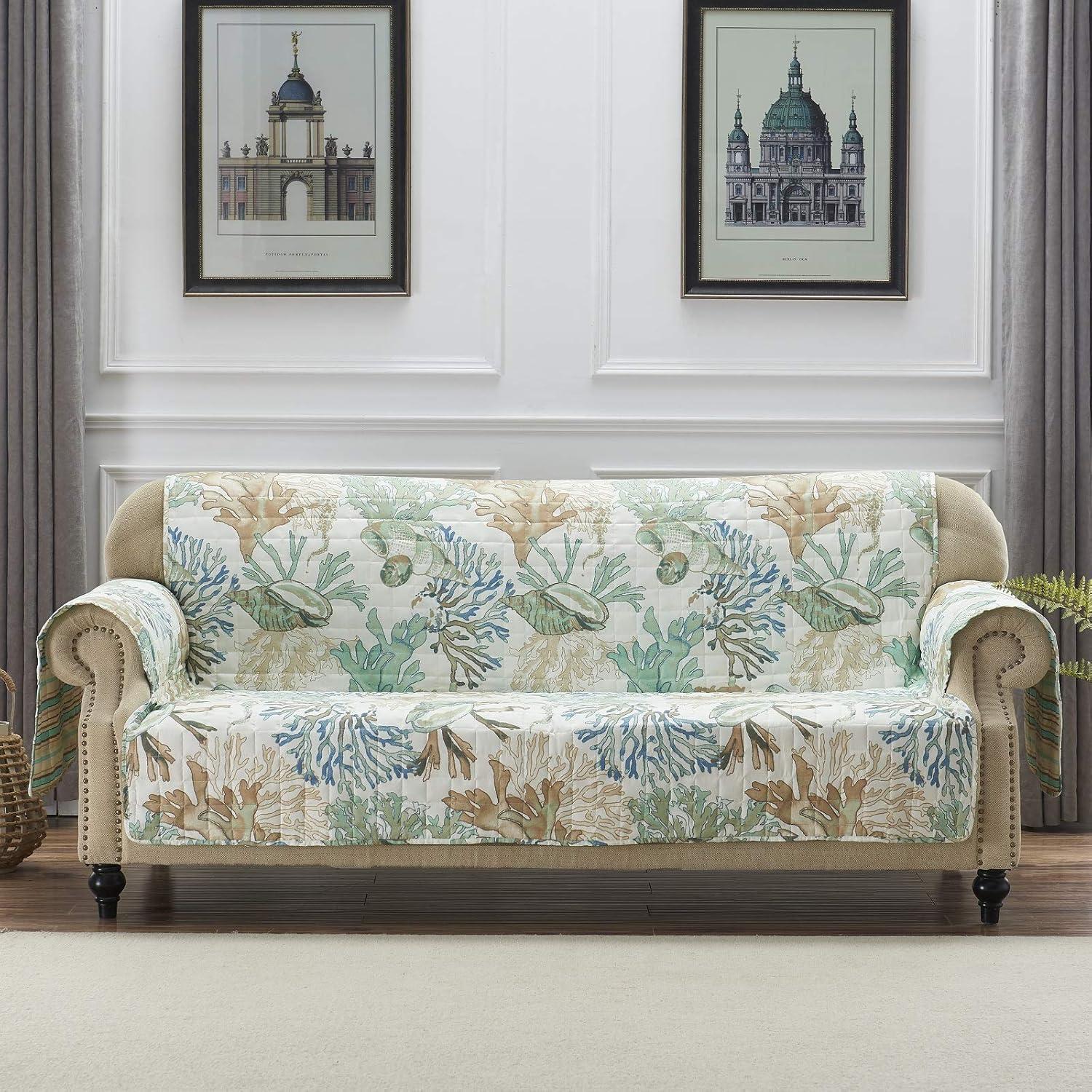 Barefoot Bungalow Atlantis Jade Reversible Furniture Slipcover