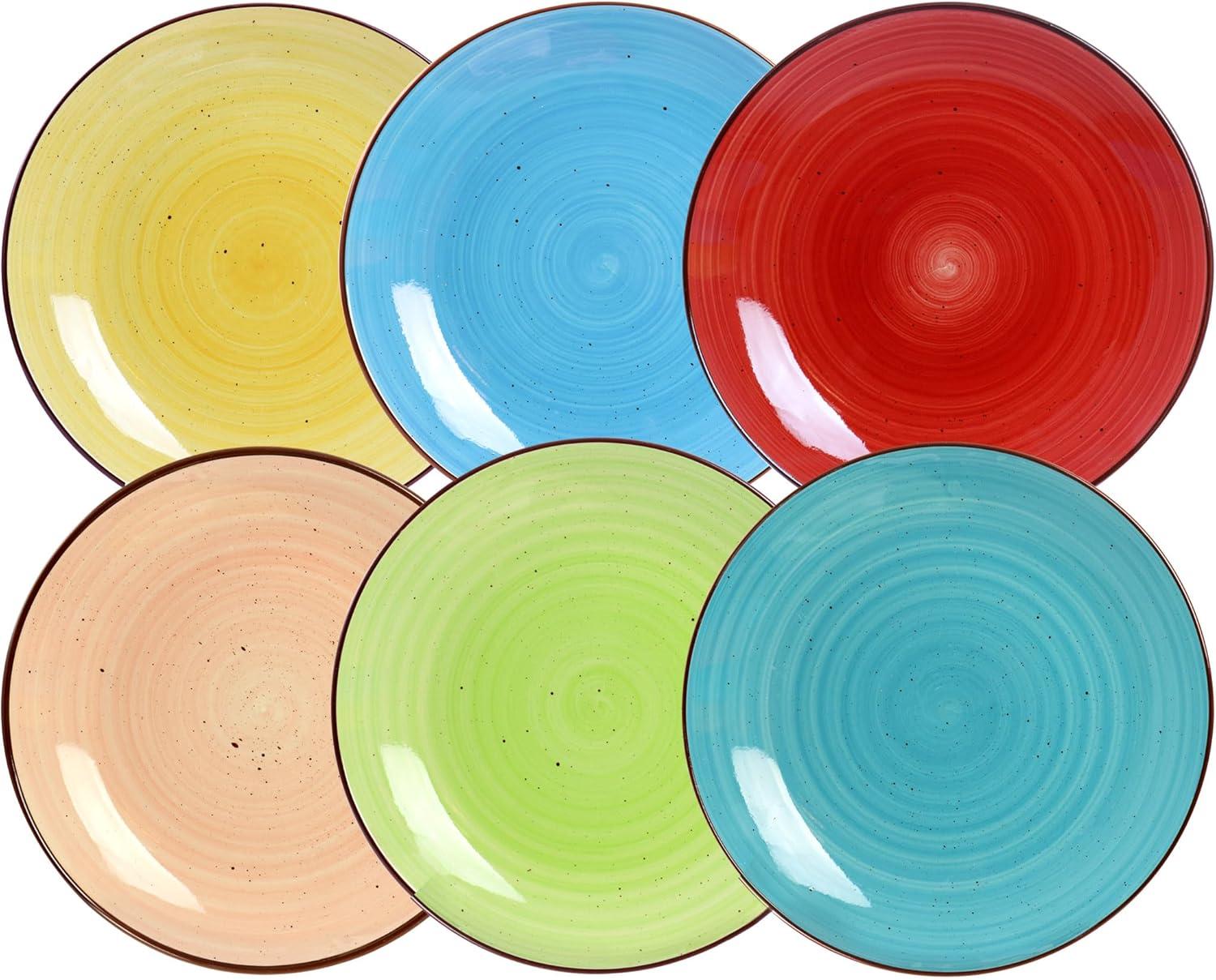 Elama Sebastian 24 Piece Double Bowl Stoneware Dinnerware Set in Assorted Colors