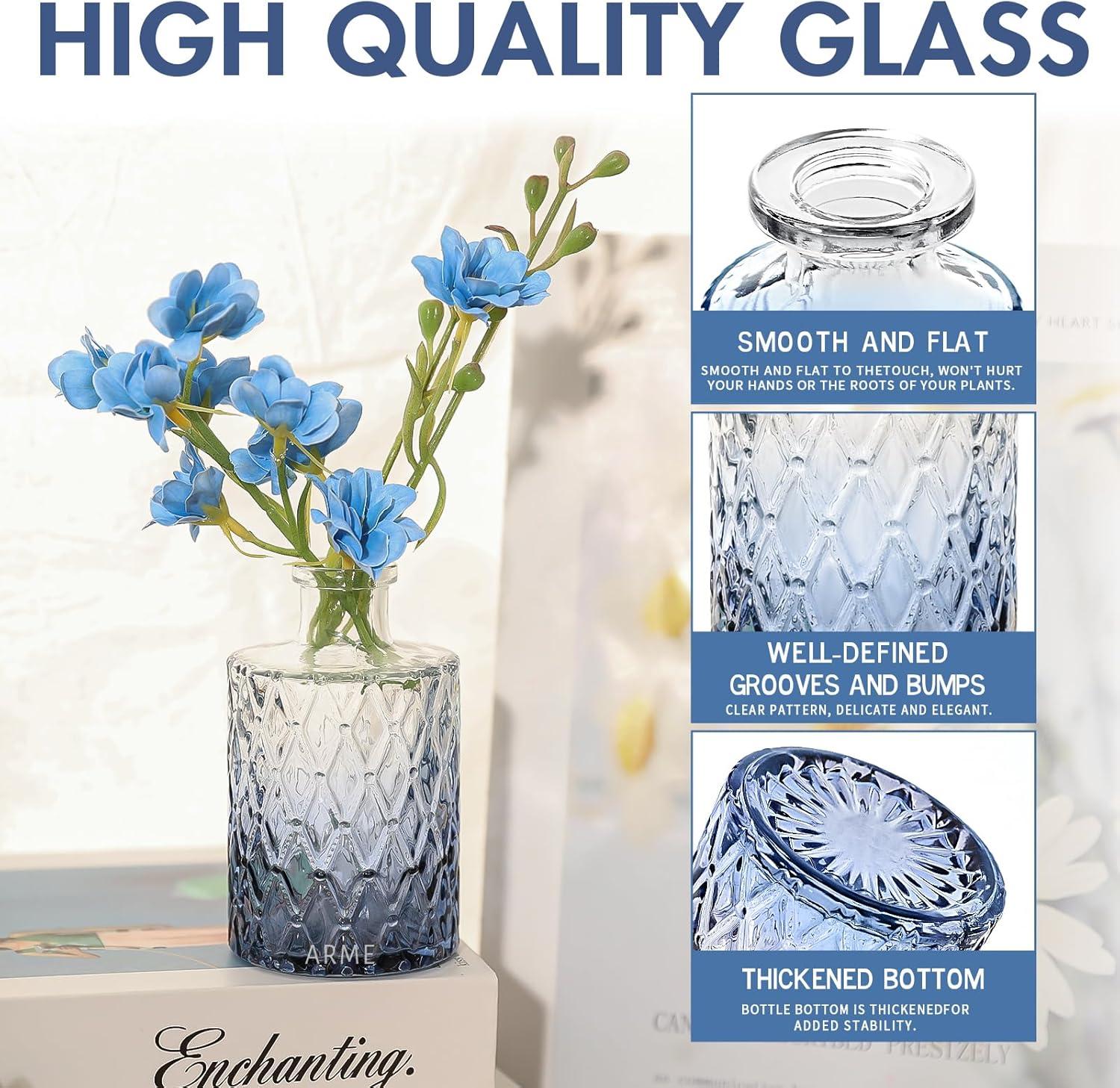 Bud Vases Set of 12, Small Glass Vases for Centerpieces, Small Flower Vases for Centerpieces, Vintage Mini Vase, Clear Bud Vase for Wedding Table Decor