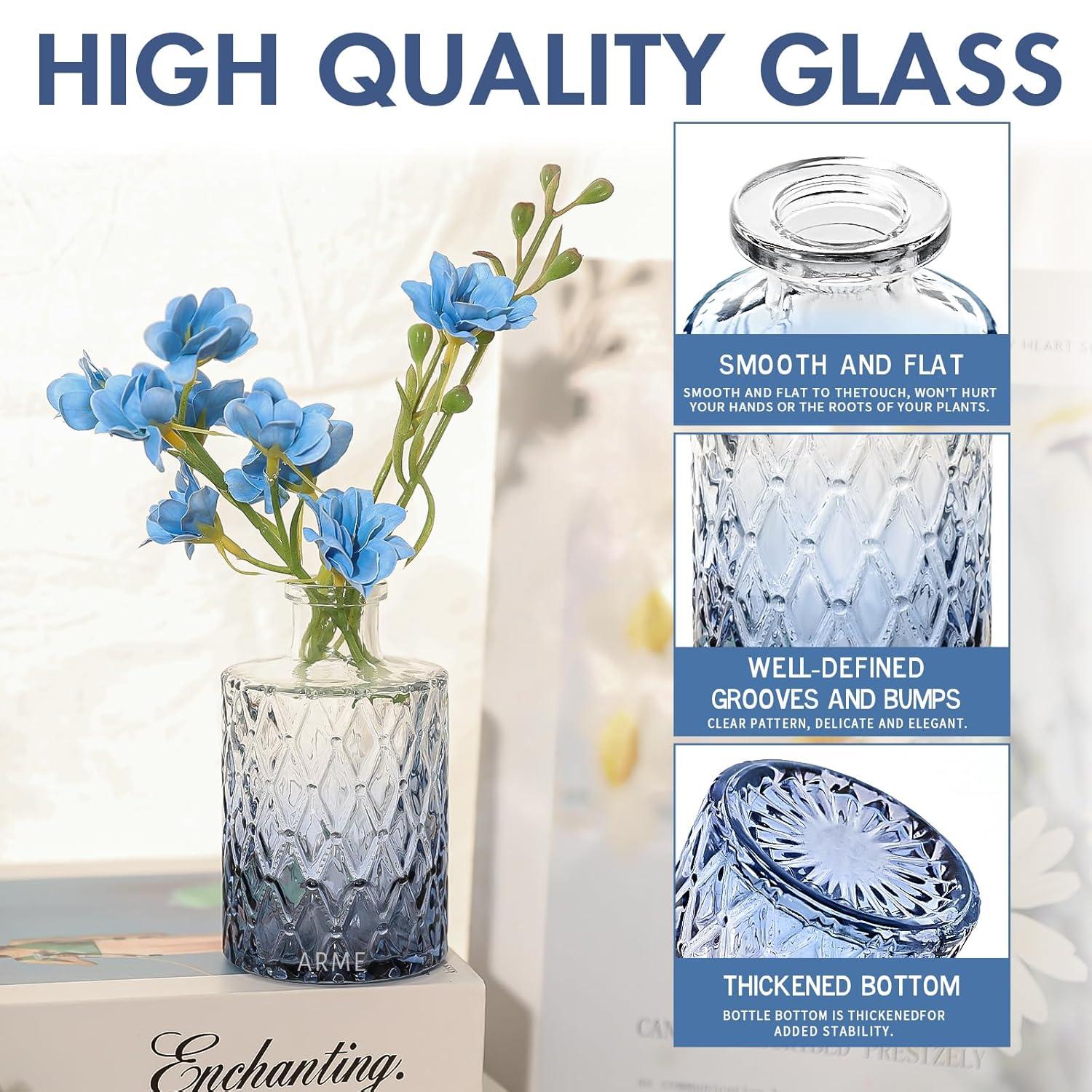 Bud Vases Set of 12, Small Glass Vases for Centerpieces, Small Flower Vases for Centerpieces, Vintage Mini Vase, Clear Bud Vase for Wedding Table Decor