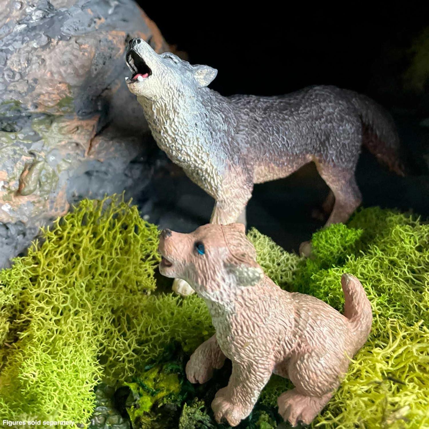 Safari Ltd. Gray Wolf Figurine - Realistic 3.75" Wildlife Figure - Educational Toy for Boys, Girls, and Kids Ages 1+