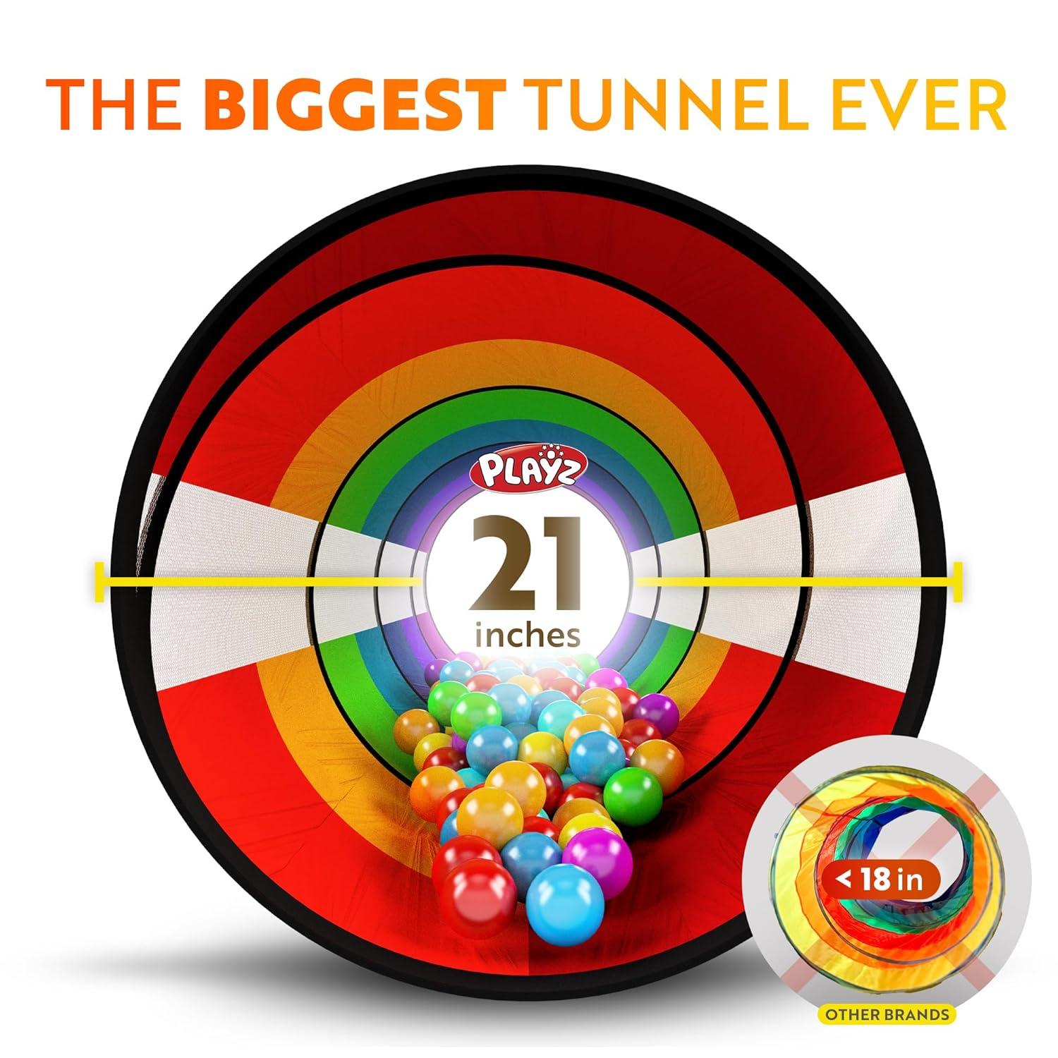 Playz 5pc Kids' Play Tents & Tunnels - Ball Pit for Toddlers, Basketball Hoop, Crawling Tubes, Pop-Up Playhouses, Baby Obstacle Course for Indoor or Outdoor Use