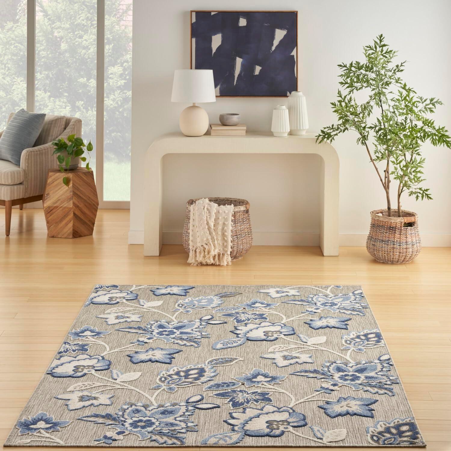 Nourison Aloha Floral Farmhouse Outdoor Rug