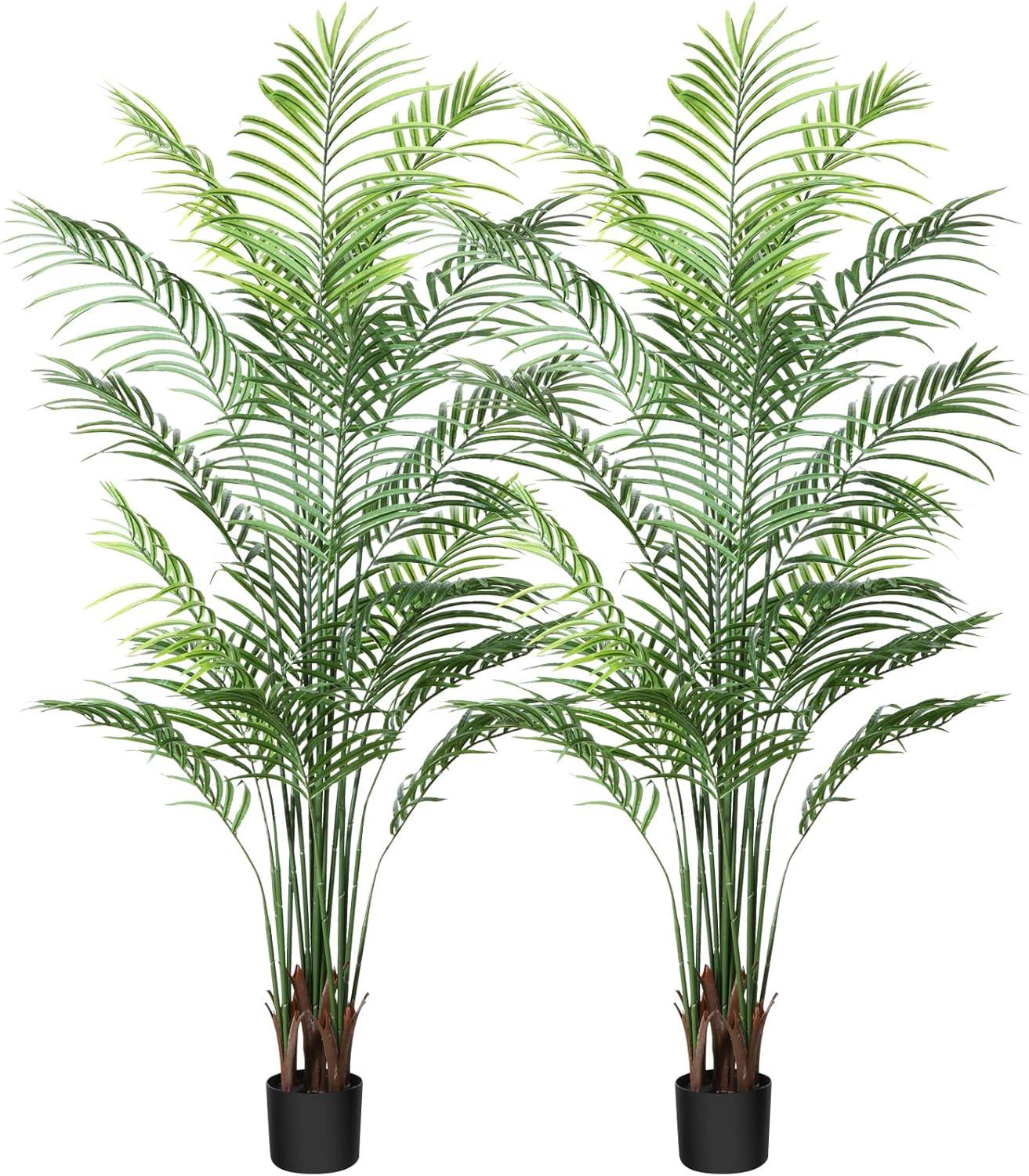Artificial Areca Palm Plant 5Ft Fake Tropical Palm Tree, Perfect Faux Dypsis Lutescens Plants in Pot for Indoor Outdoor House Home Office Garden Modern Decoration Housewarming Gift,1Pcs