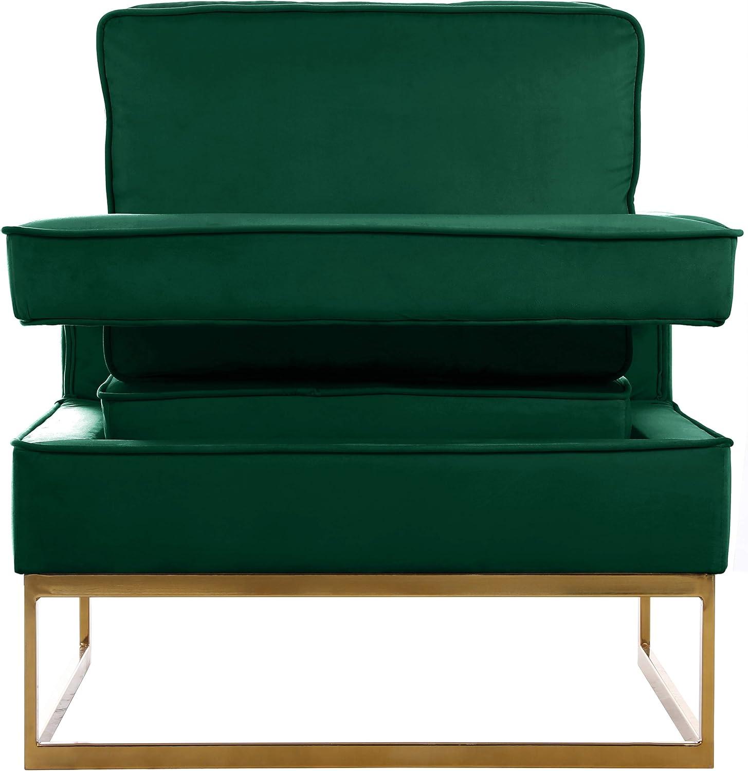 Meridian Furniture Noah Green Velvet Accent Chair with Gold Iron Base