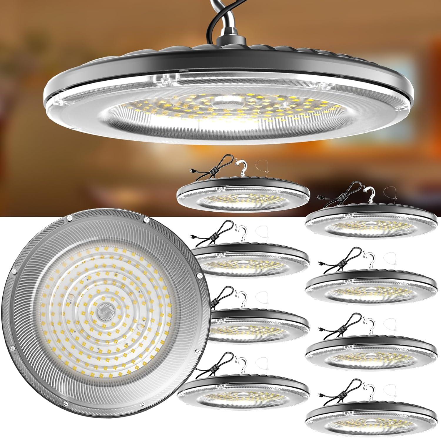 Lightdot 100W LED High Bay Light for Shop/Barn 5000K 14000LM (Eqv. to 400W HPS/MH) High Bay LED Lights with Plug for Commercial Warehouse Lighting-ETL Listed 5Pack