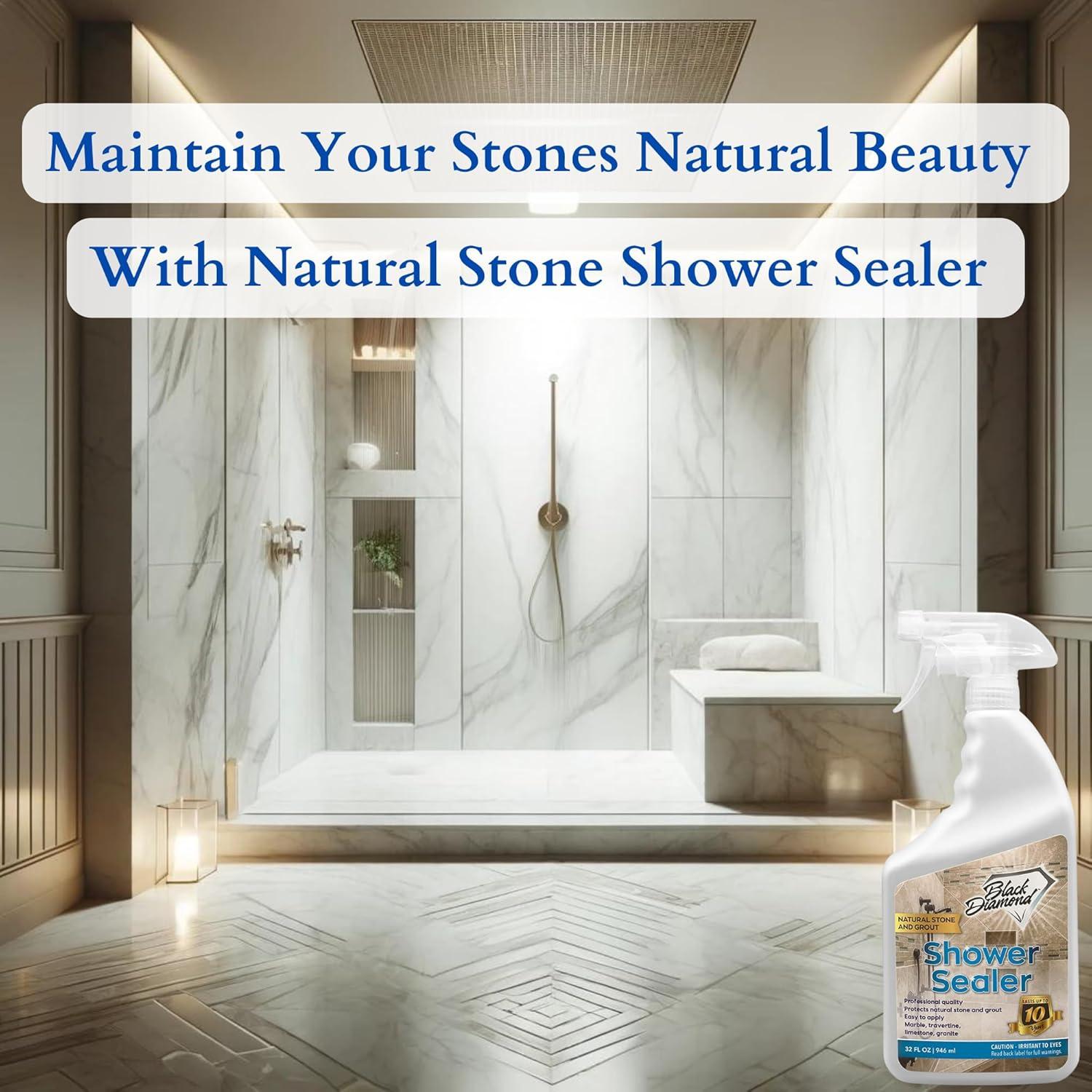 Black Diamond 32 Fl Oz Natural Stone and Grout Shower Sealer