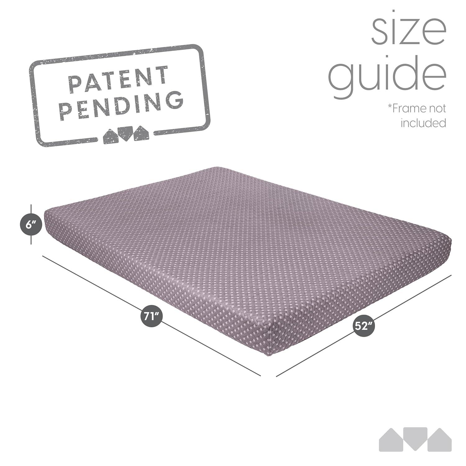 Milliard Full Size Memory Foam Futon Mattress, Gray