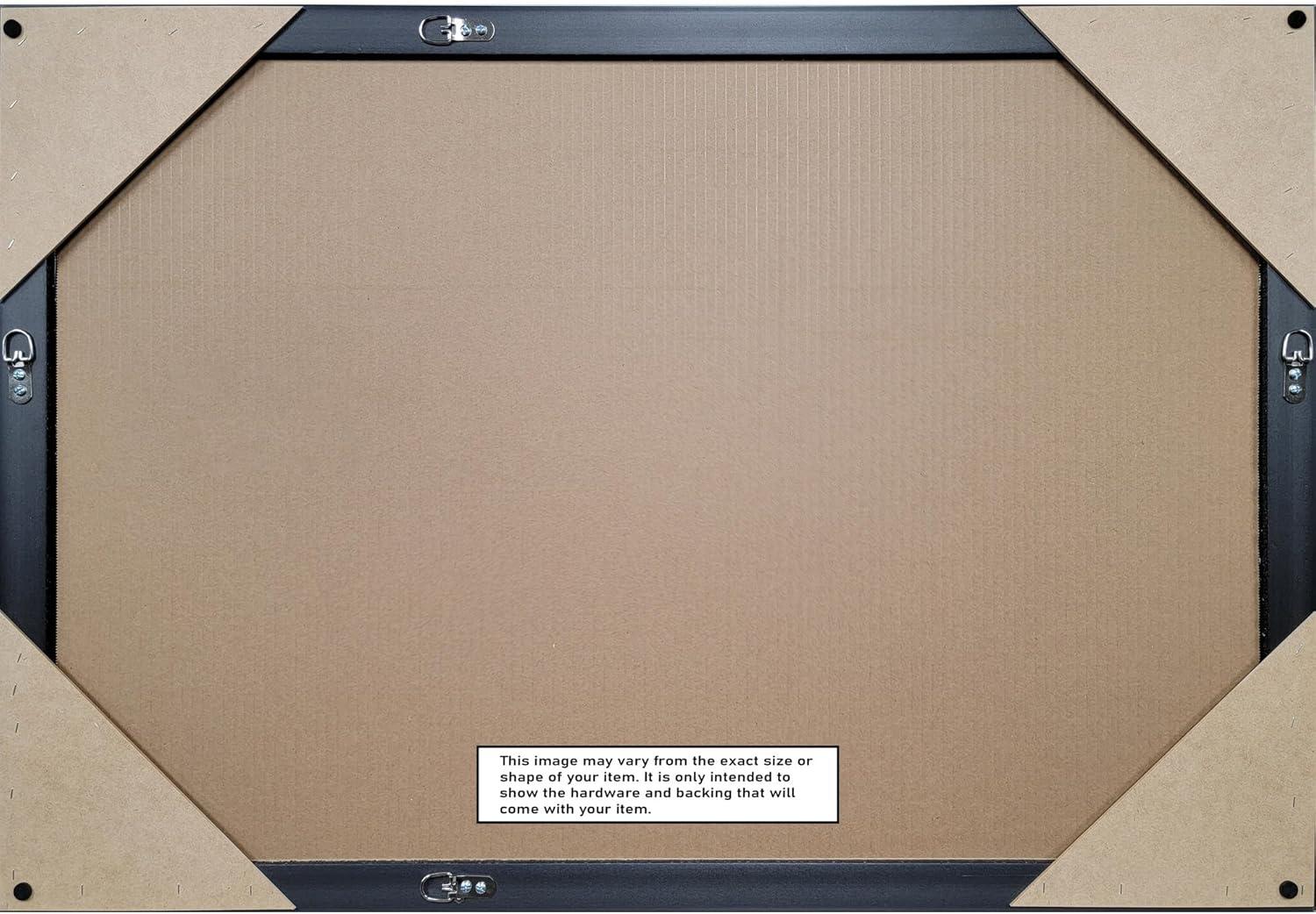 46" x 36" Parlor Framed Bathroom Vanity Wall Mirror Silver - Amanti Art: Modern Rectangular, Wall-Mounted, Wood Frame