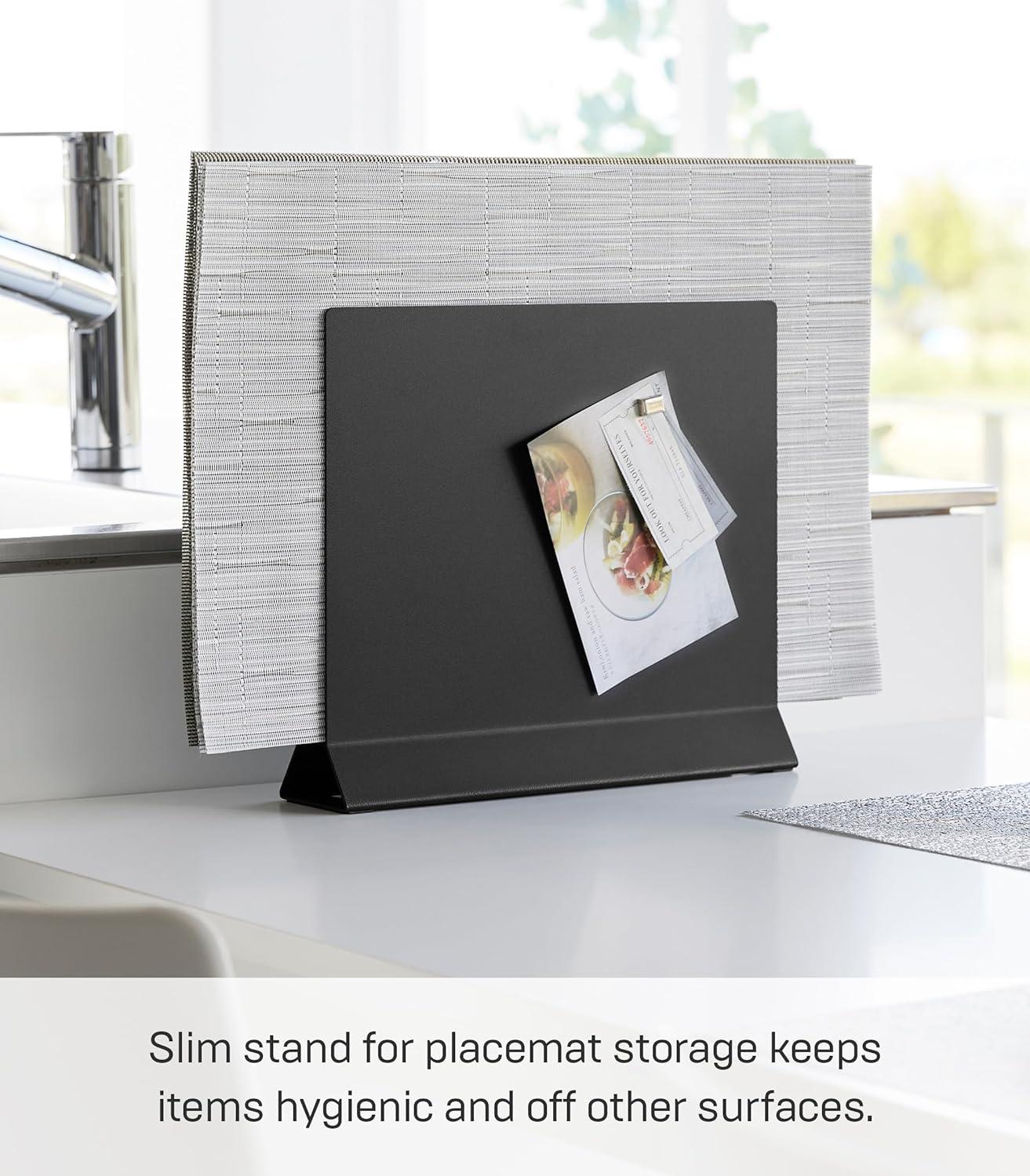 Slim Black Steel Placemat and Tray Stand for Kids