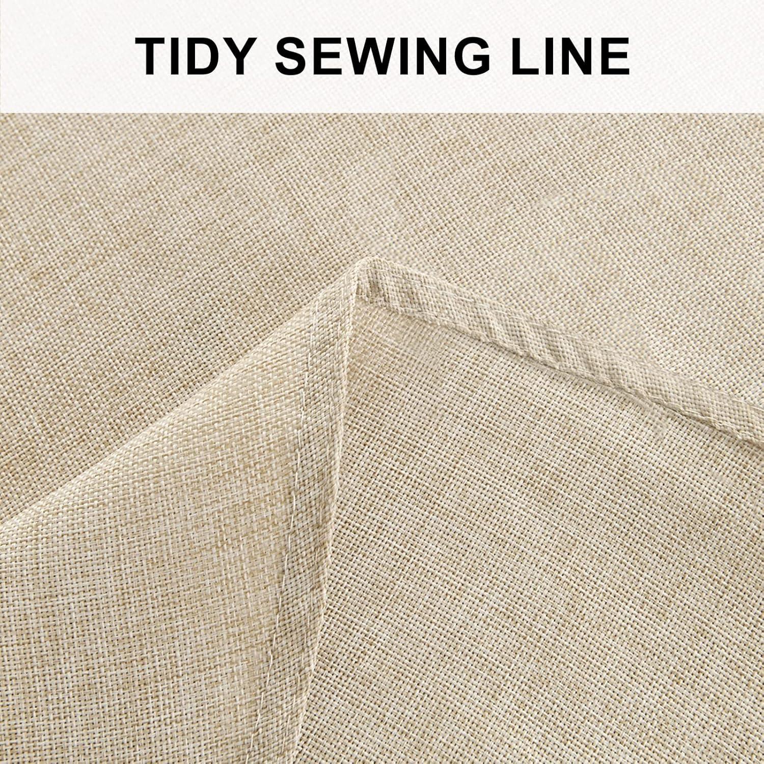 Hokku Designs Round Linen Tablecloth 90 Inch - Wrinkle And Stain Resistant Washable Polyester Fabric Table Cloth For Dining Room Kitchen Party, Beige