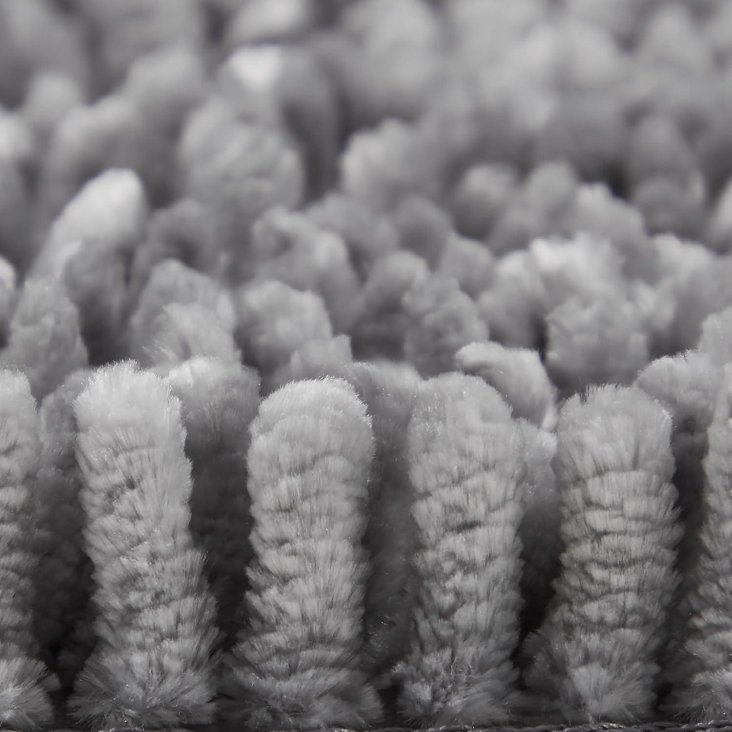 TOWN & COUNTRY BASICS Spa Step Noodle Solid Bathroom Toilet Lid Cover, Plush, Soft, and Absorbent, Machine Washable, Light Grey, 18.5"x19.6"