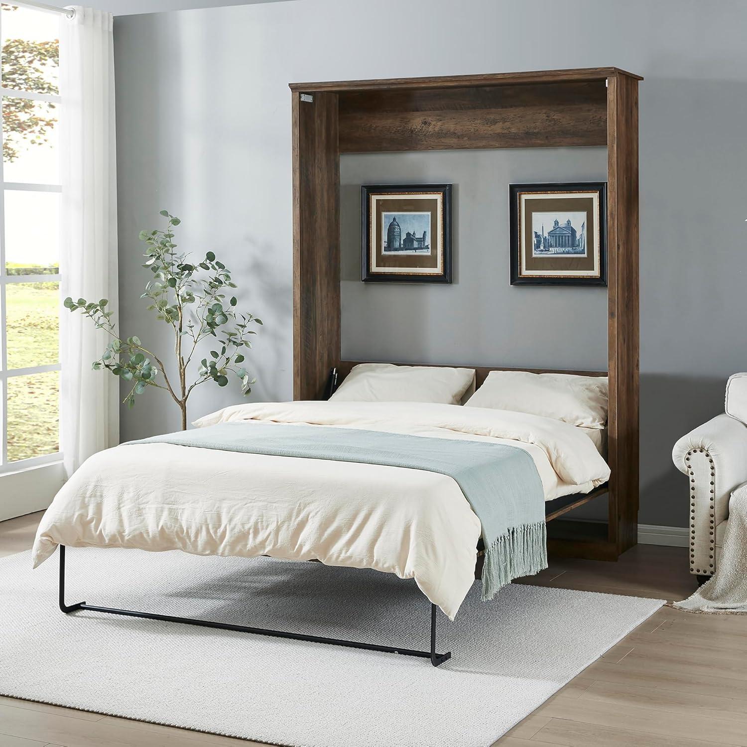 GROUPES Half Self-Close And Open Murphy Bed Cabinet Space-Saving Bed  Perfect For Guest Room, For Bed Room, Guest Room, Home Office