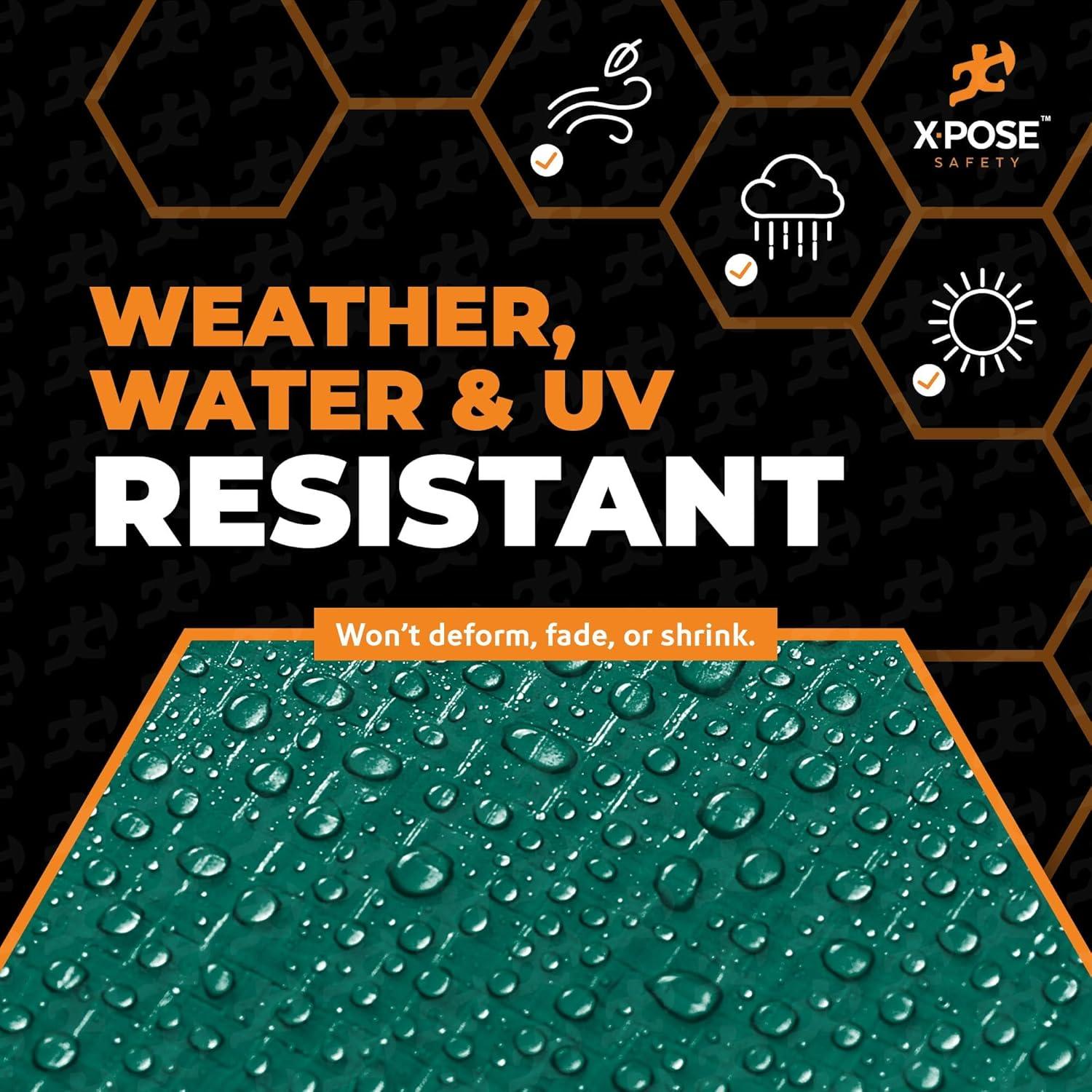 Heavy Duty Poly Tarp 30 Feet x 40 Feet 10 Mil Thick Waterproof, UV Blocking Protective Cover - Reversible Green and Black - Laminated Coating - Rustproof Grommets - by Xpose Safety