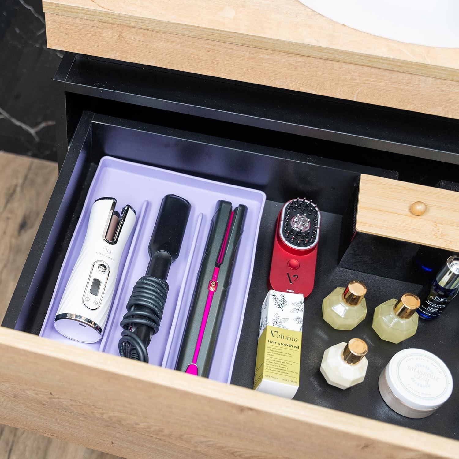 Silicone Hair Tool Organizer – Heat-Resistant Mat & Holder for Hair Dryers, Blow Dryers, and Hot Tools, Ideal for Countertops & Vanities (14.75" x 9.5" x 1")