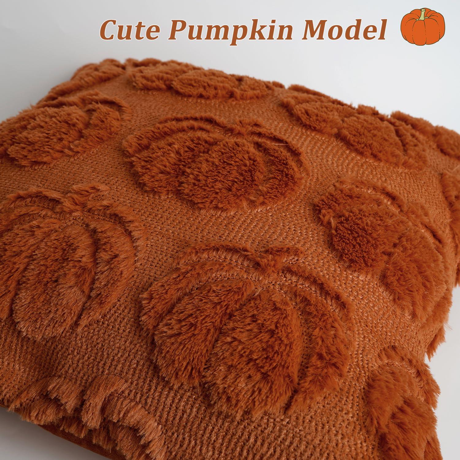 Clearance Deals!Crcmjuhgsa Pillow Case 2pc Pumpkin Fall Decorative Throw Pillow Covers 18"x18" Soft Faux Pillow Covers For Autumn Plush Pillow Cases For Farmhouse Halloween Decor