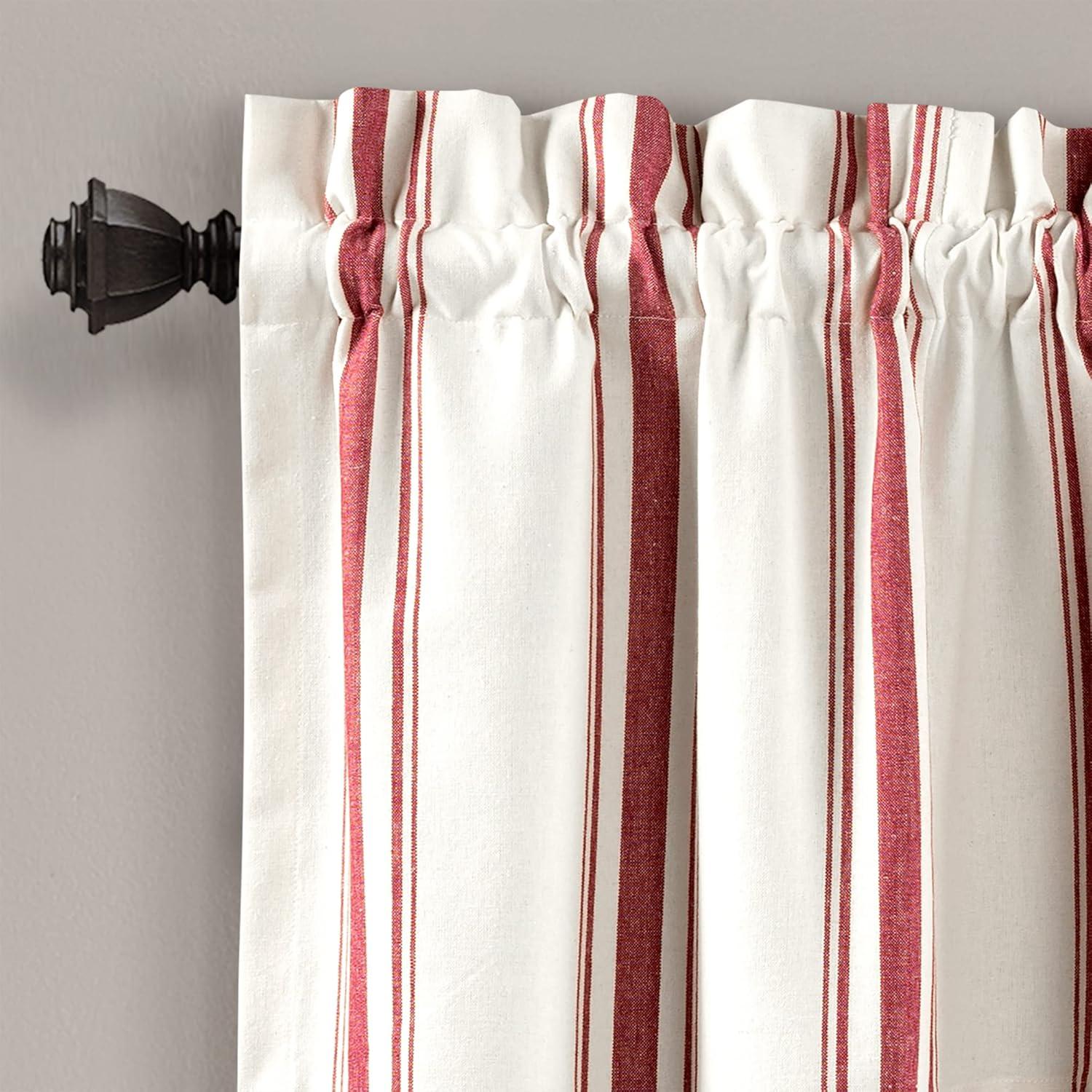 Lush Decor Farmhouse Stripe Striped Ruffled 52'' W Window Valance