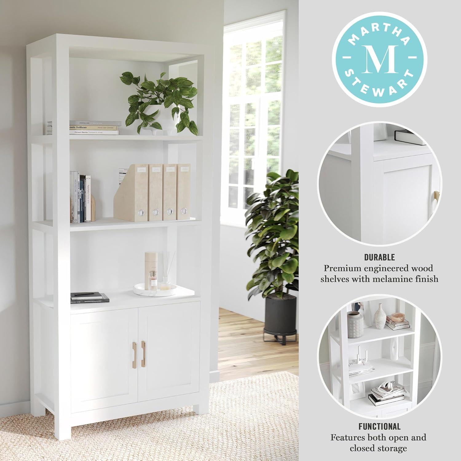 Martha Stewart Teague Martha Stewart 68" Shaker Bookcase with Storage Cabinet