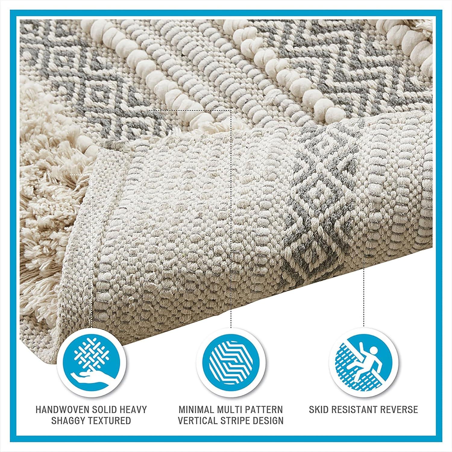 INK+IVY Asher Cotton Blend Bath Rug with Non-Slip Backing