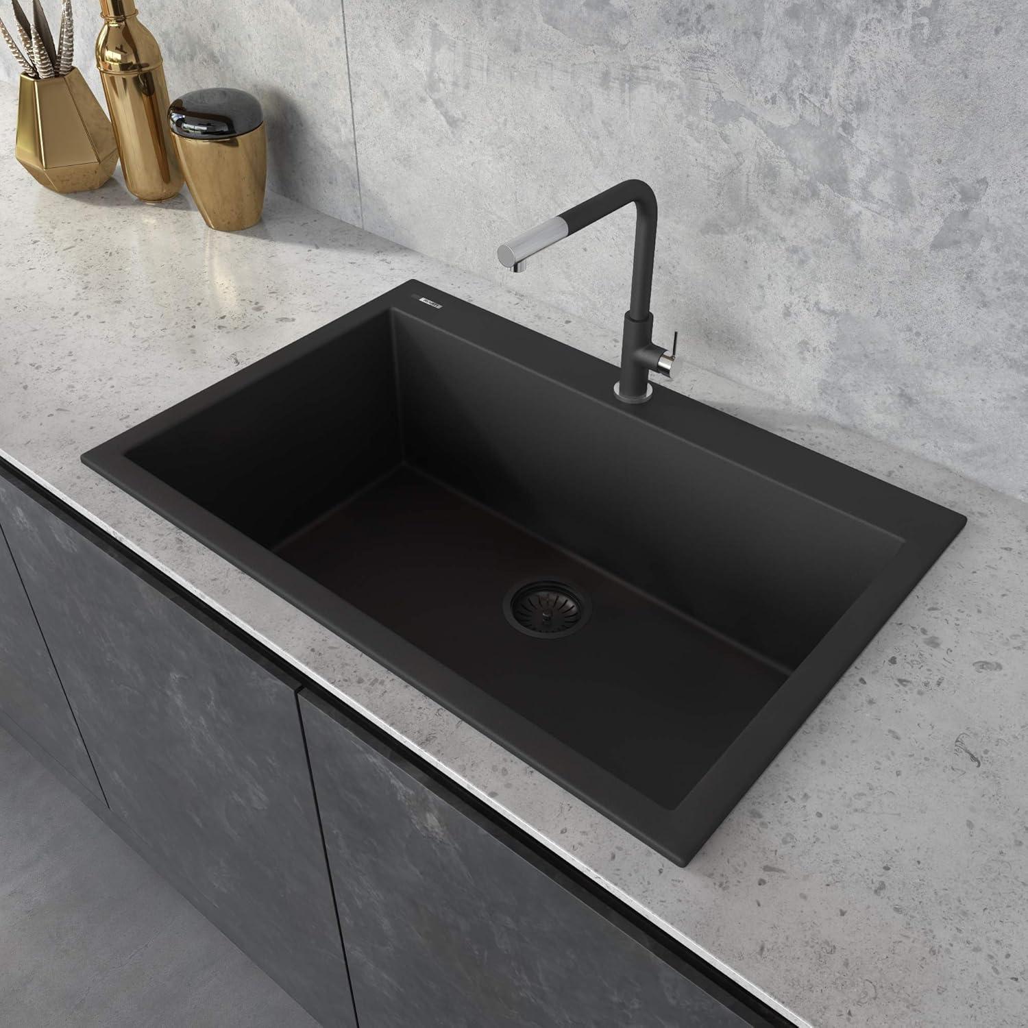 Ruvati 30 x 20 inch epiGranite Drop-in Topmount Granite CompositeKitchen Sink