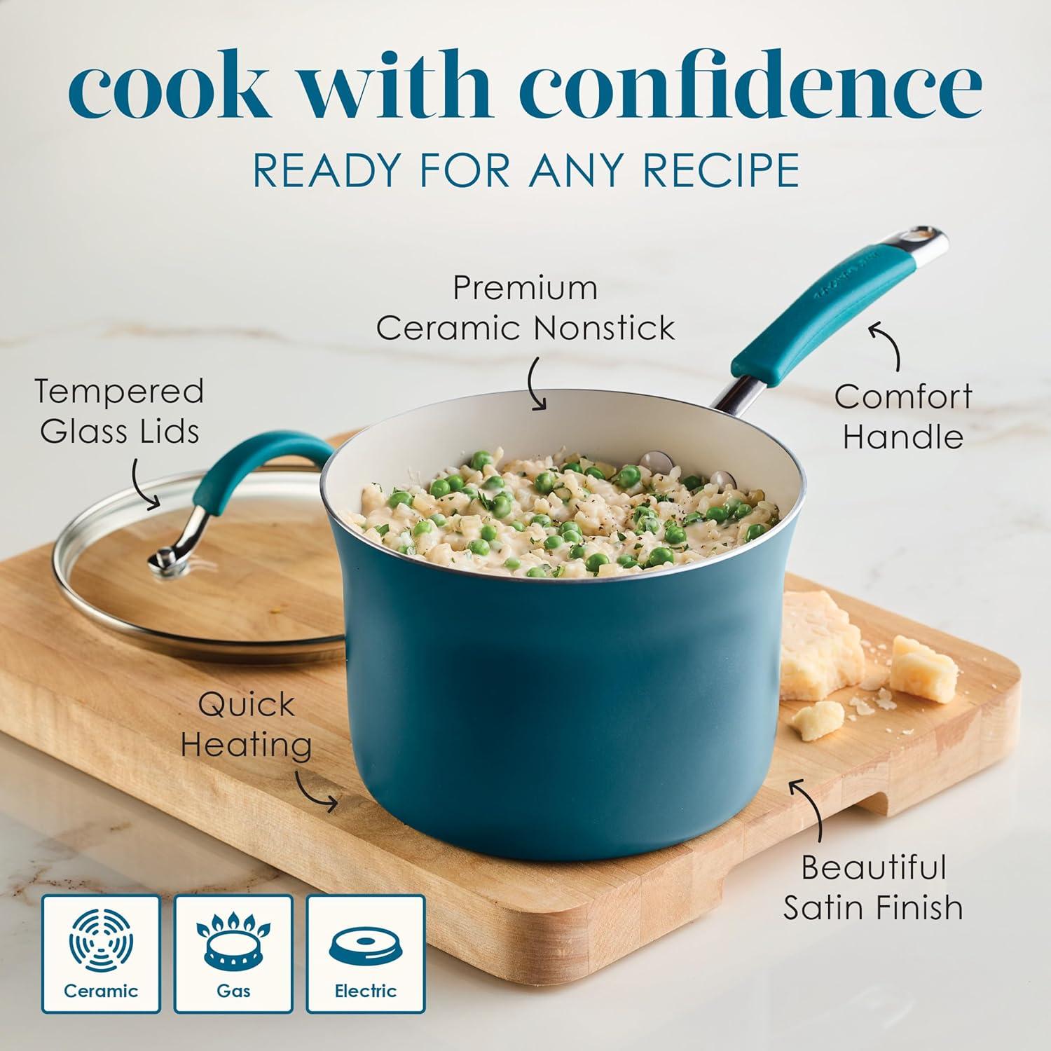 Rachael Ray Rachael Ray Cucina Ceramic Nonstick Cookware Pots And Pans Set, 10 Piece