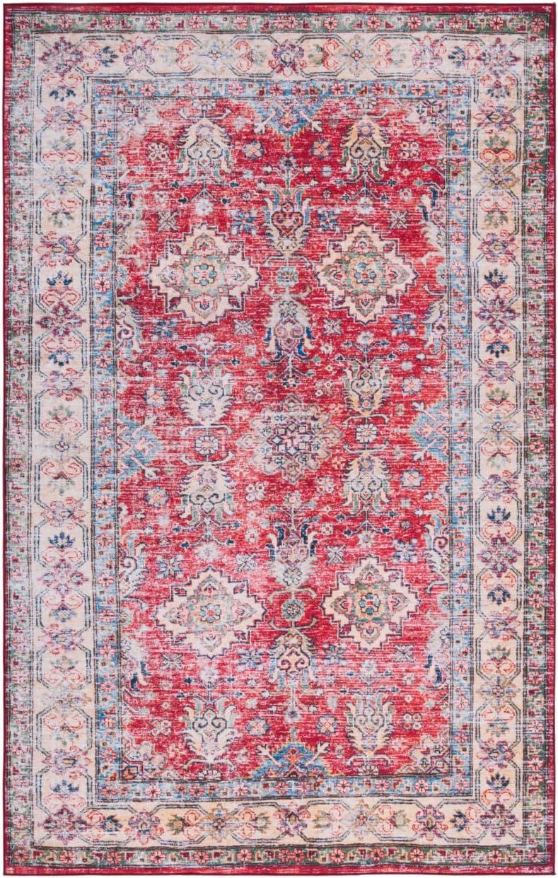 Tucson Vintage Persian TSN196 Power Loomed Machine Washable Skid-Resistant Indoor Area Rug - Rust/Beige - 9'x12' - Safavieh