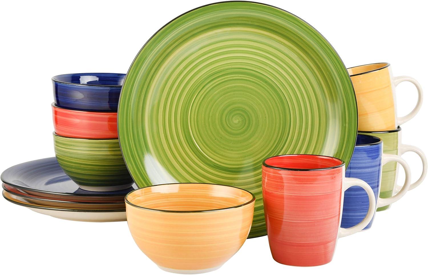 Gibson Home Color Vibes 12-Piece Dinnerware set - Assorted Colors