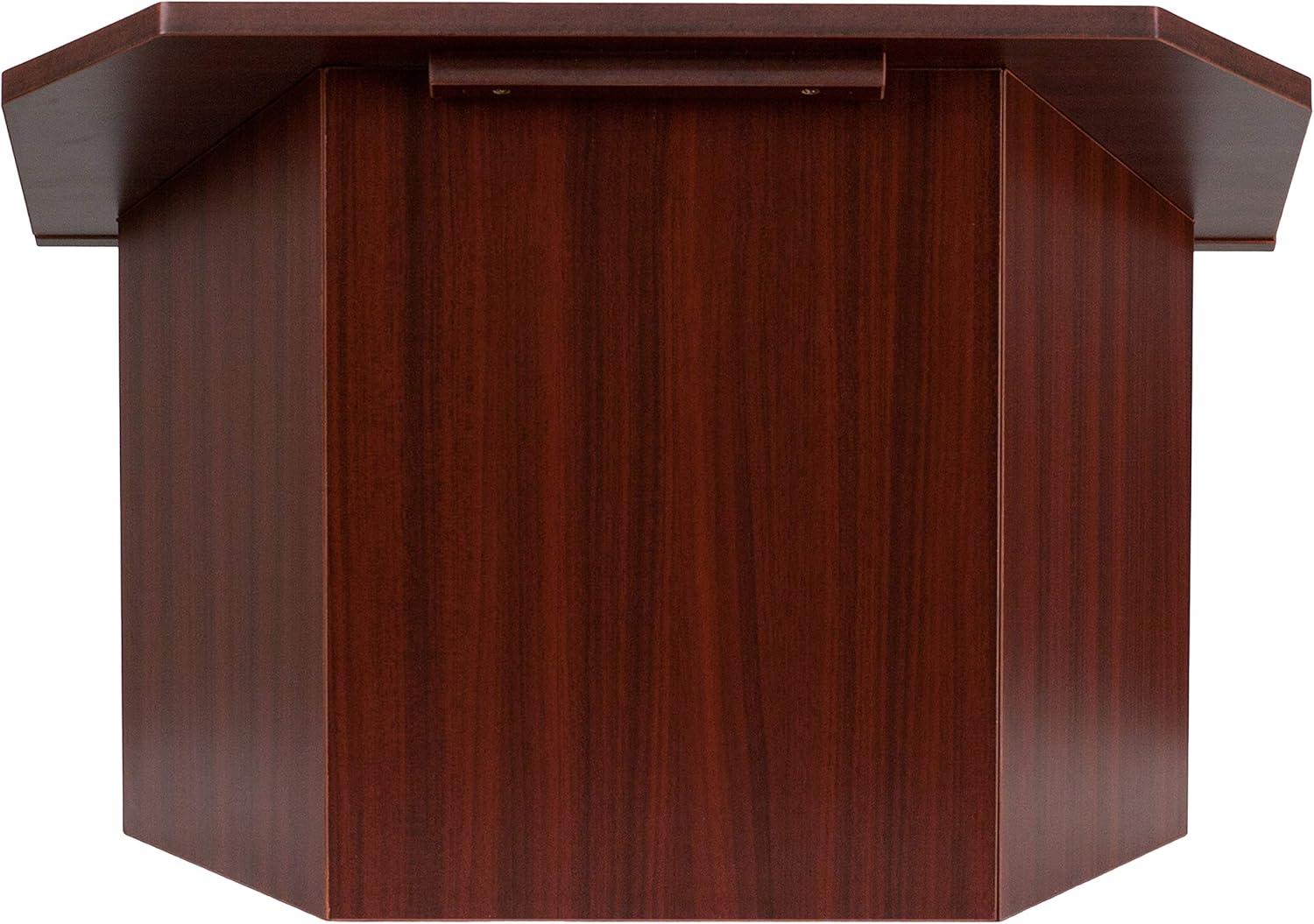 Collette Foldable Tabletop Lectern in Mahogany - Slanted Top with Ledge