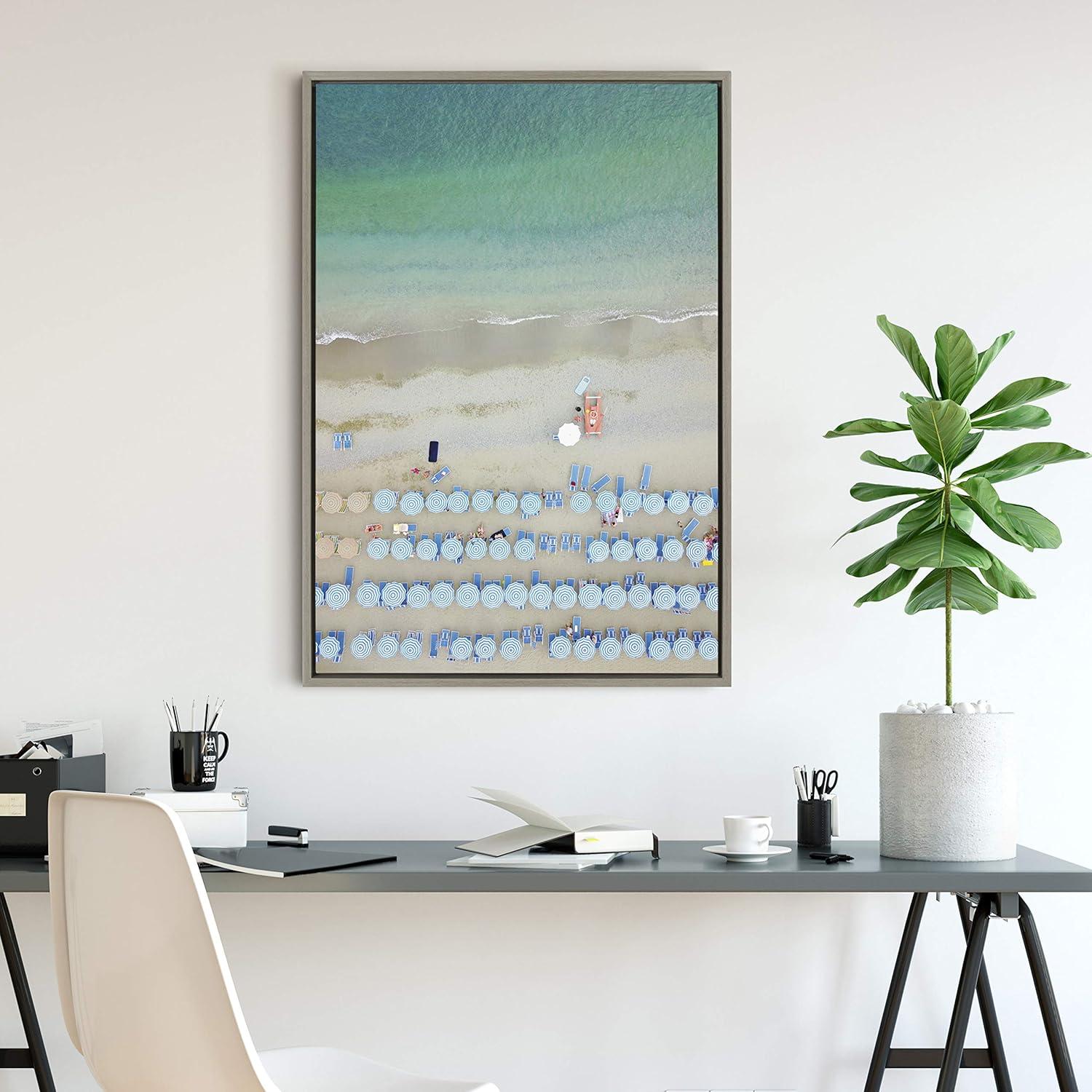 23" x 33" Sylvie Monterosso 12 Framed Canvas by Rachel Dowd Gray - Kate & Laurel All Things Decor: Modern Ocean Digital Art, Plastic Frame