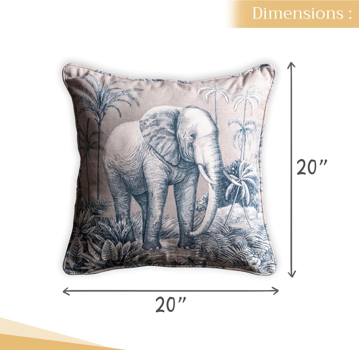 Maison d' Hermine Decorative Pillow Covers 20x20 Inch Square 100% Cotton Throw Pillow Covers with Invisible Zipper Cushion Case for Living Room Couch, Chair, Sofas, Bedroom, Home (Savana Jouy - Blue)