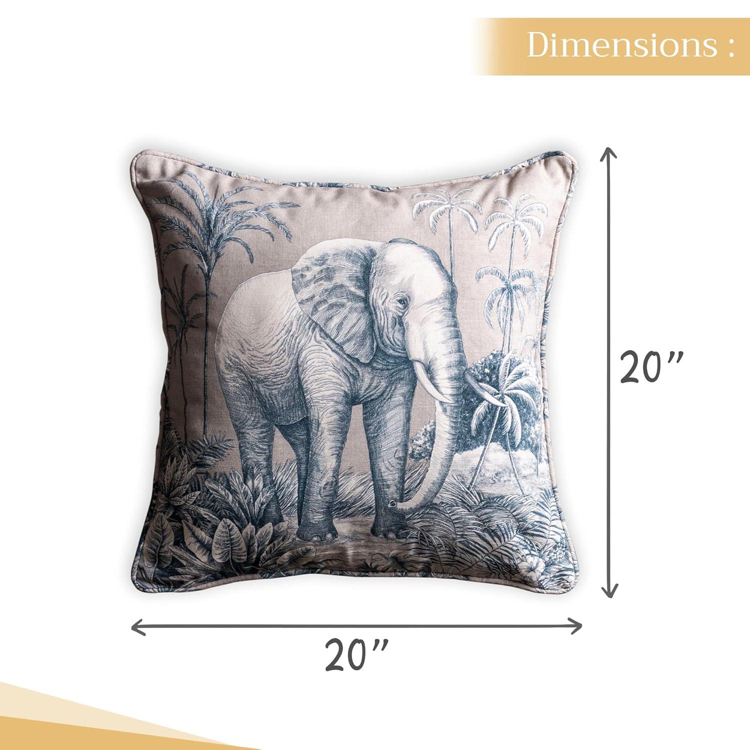 Maison d' Hermine Decorative Pillow Covers 20x20 Inch Square 100% Cotton Throw Pillow Covers with Invisible Zipper Cushion Case for Living Room Couch, Chair, Sofas, Bedroom, Home (Savana Jouy - Blue)