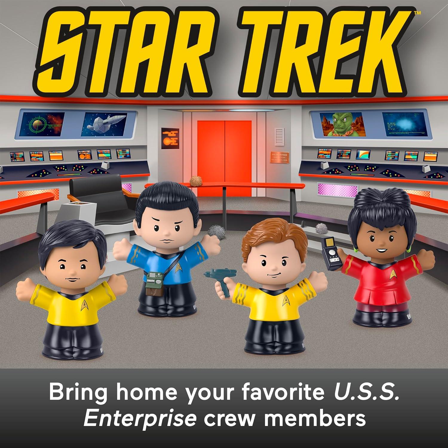Fisher-Price Star Trek TOS Little People Collectible Action Figure, Multicolor, 2.5'', 4 Piece