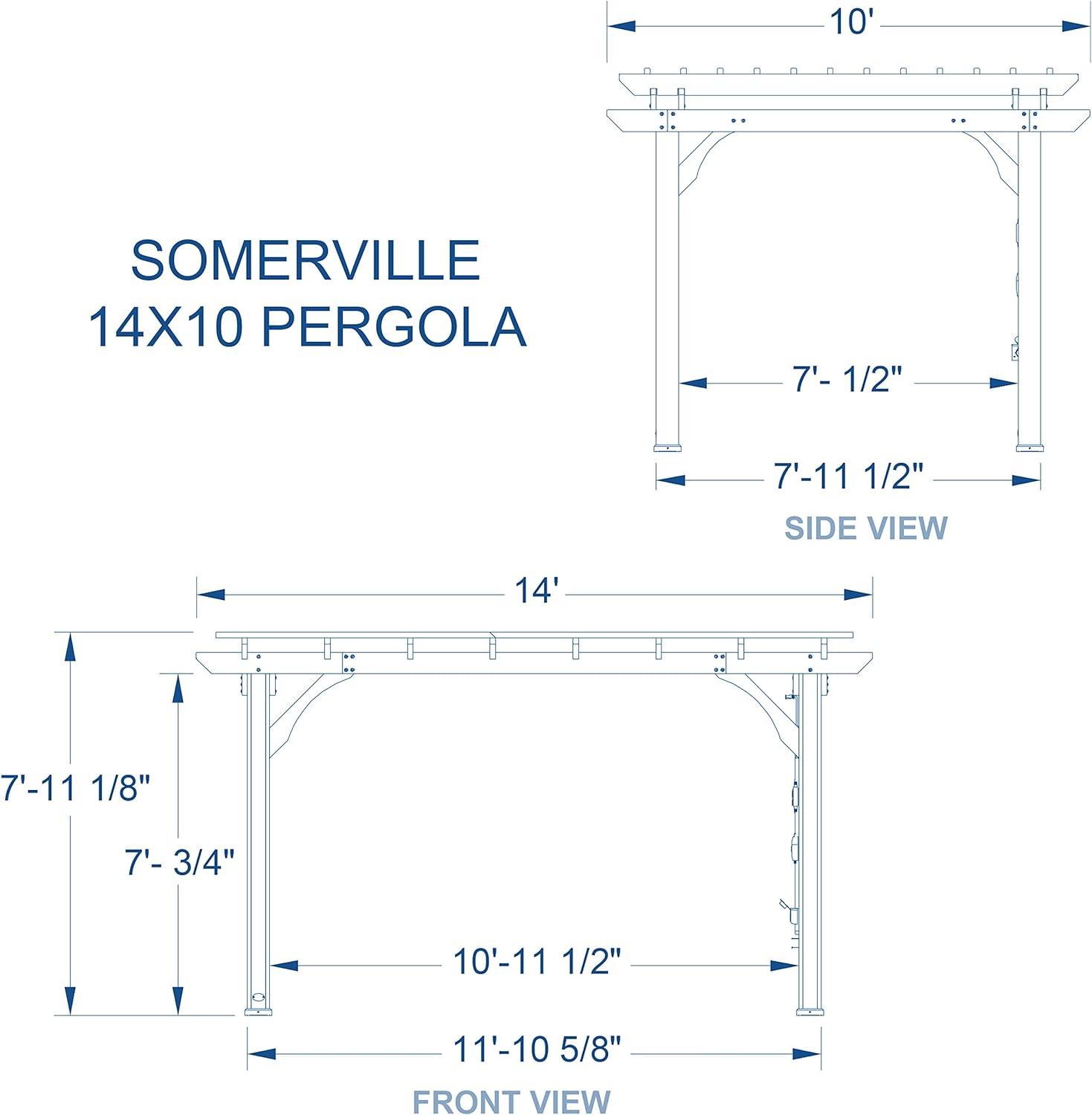 Backyard Discovery 14' x 10' Somerville Solid Wood Pergola