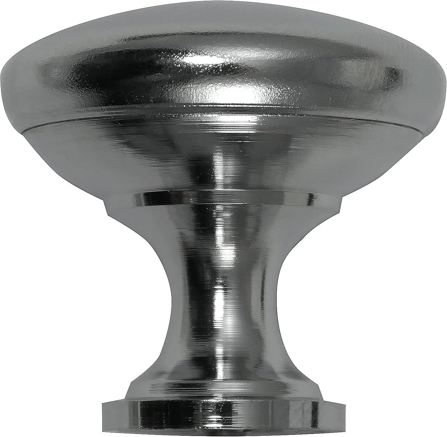 Polished Chrome Round Cabinet Knob with Mounting Hardware