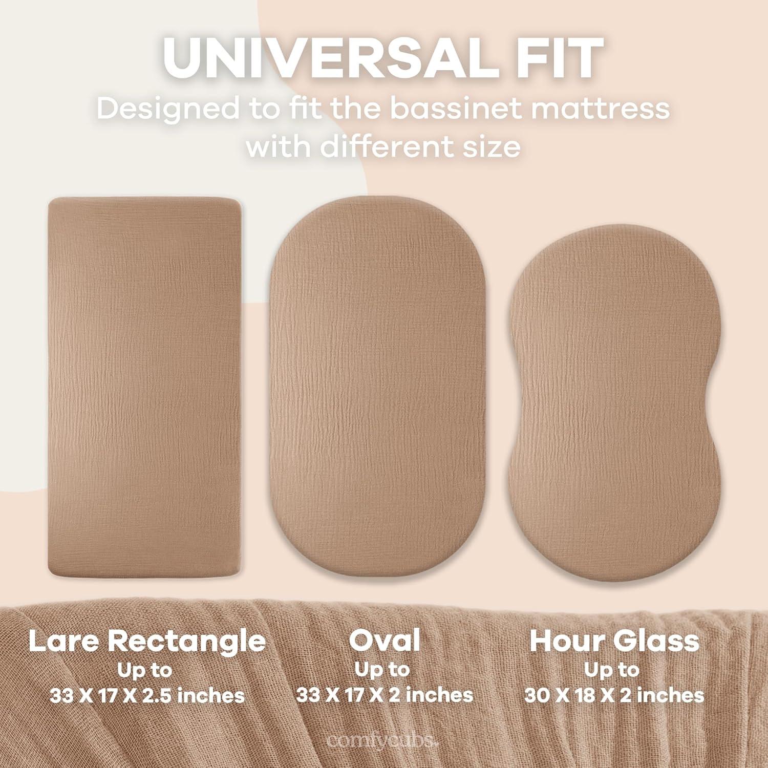 Comfy Cubs Fiited Sheets Cotton Blend Fitted Bassinet Sheet