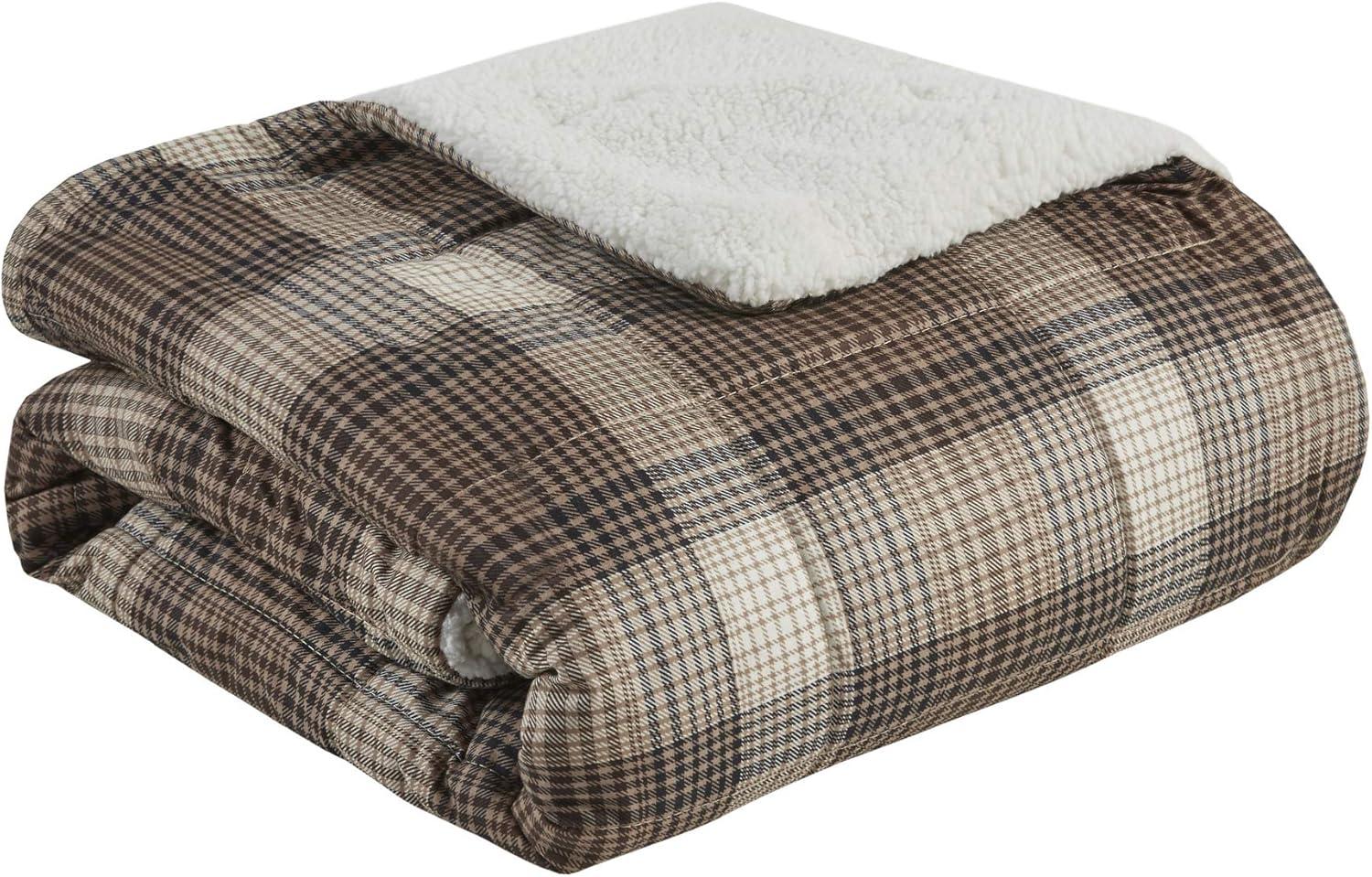 50"x70" Lumberjack Soft Spun Filled Throw Blanket Brown - Woolrich