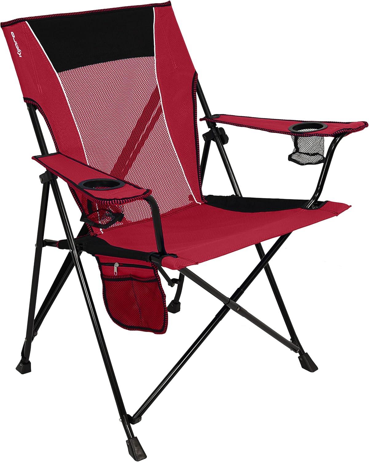 Dual Lock Portable Outdoor Chair in Red Rock with Mesh Back