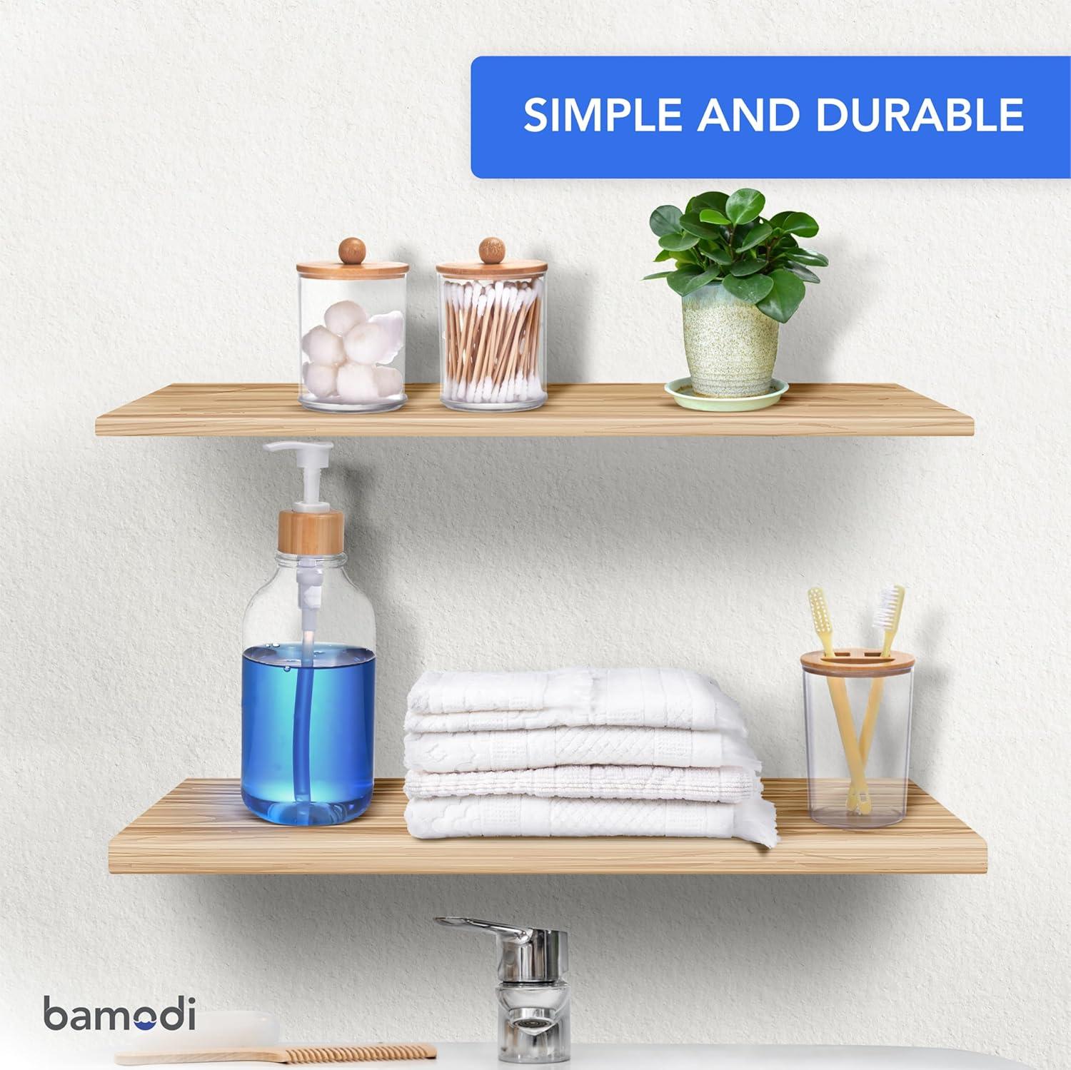 Transform Your Bathroom with the 4pcs Bathroom Accessory Set - Elegant Toothbrush Holder, Clear Apothecary Jars, and Soap Dispenser - Effortless Organization and Elegant Clarity - Versatile Functional