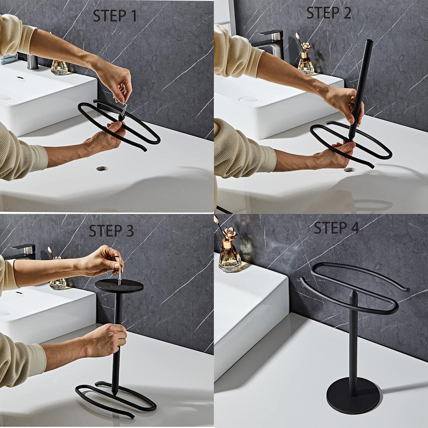 JASODI F0BMKV61HX Hand Towel Holder Stand, Free-Standing Towel Rack