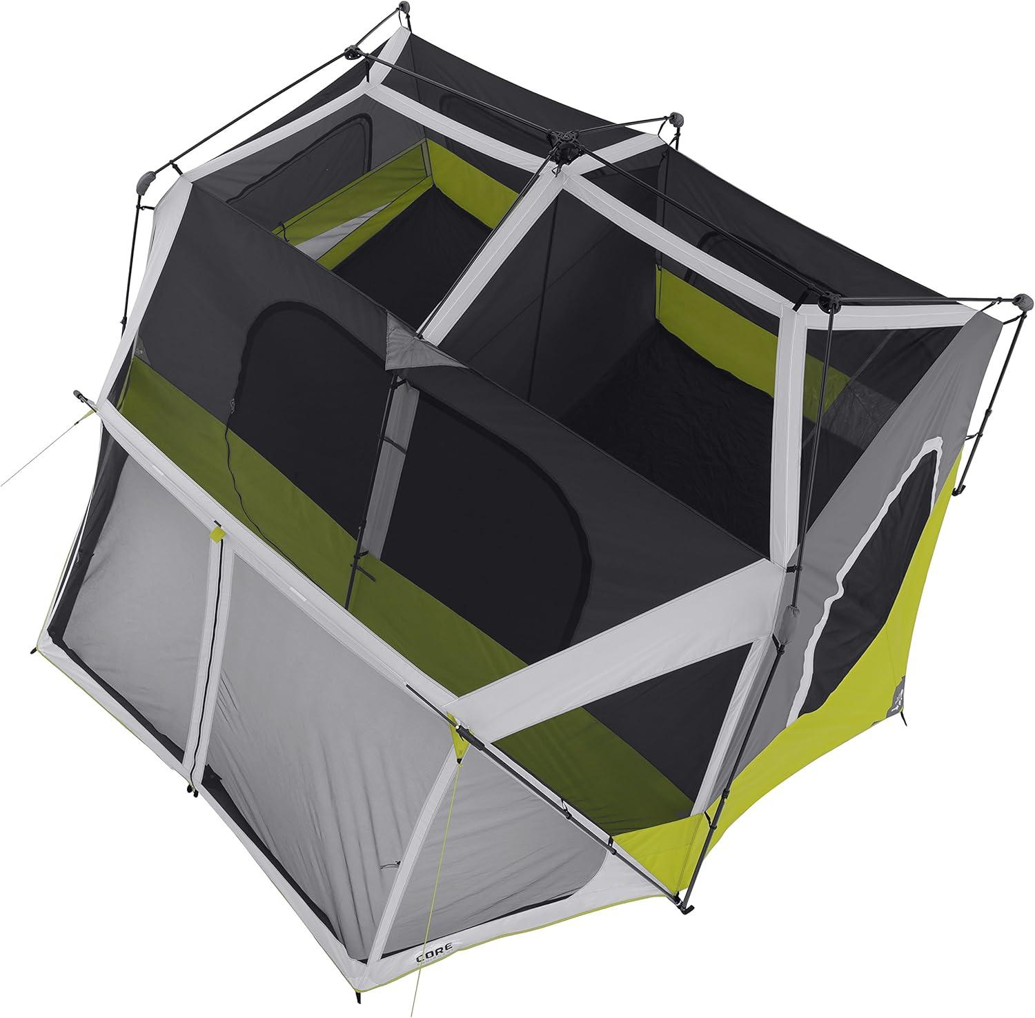 Core Equipment 10 Person Instant Cabin Tent with Screen Room - Green