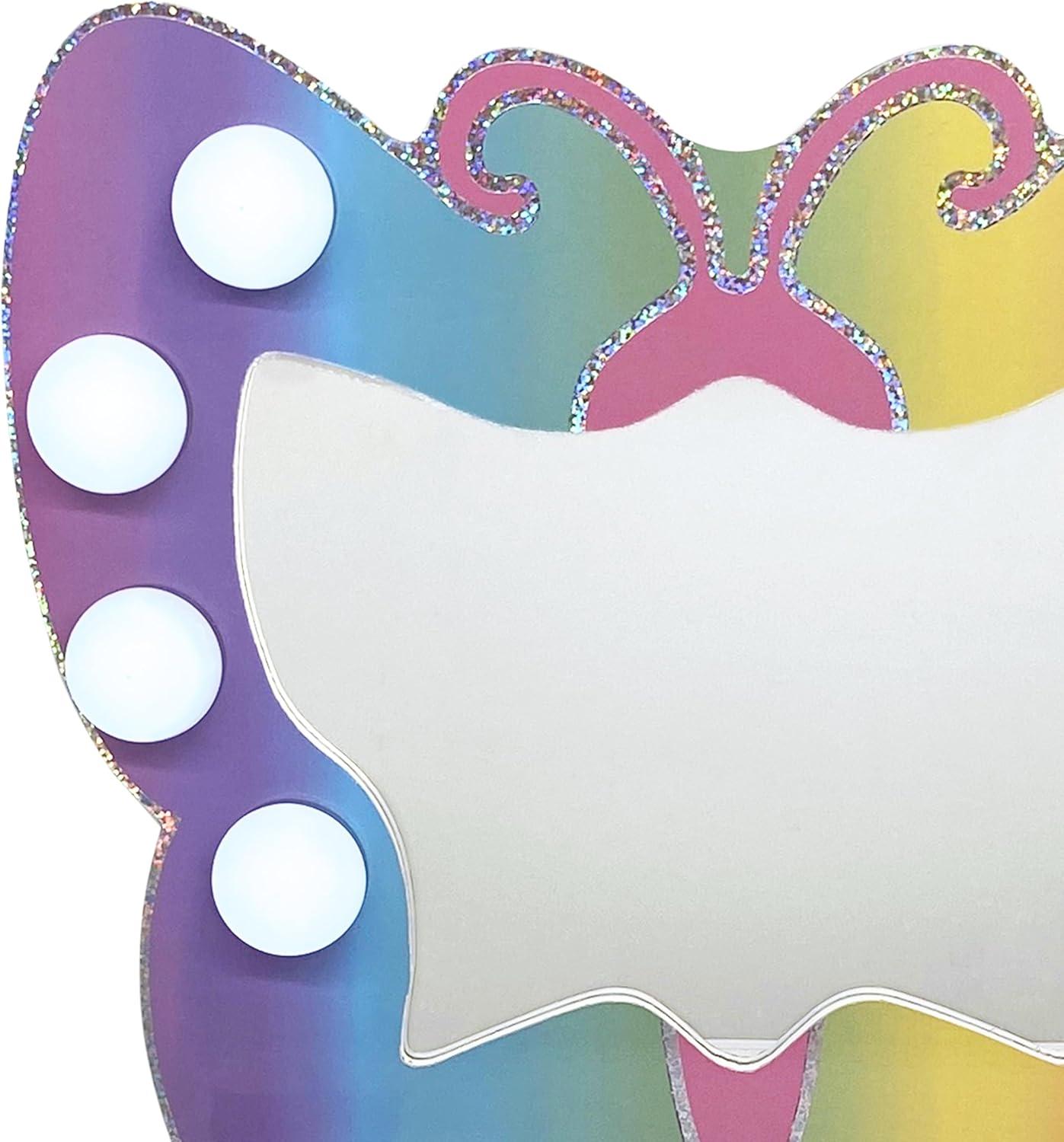 Teamson Kids Butterfly Tabletop Vanity With LED Lights